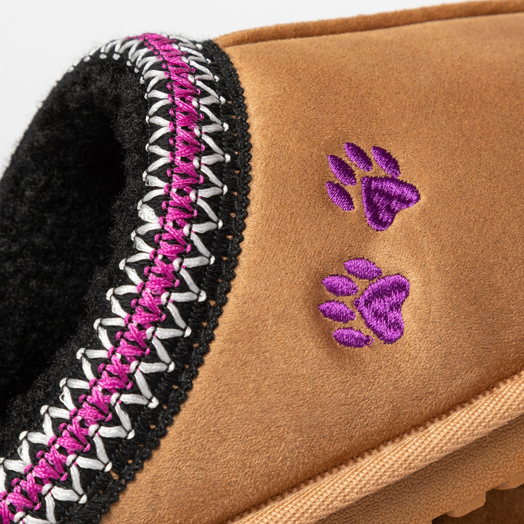 Paw Print Embroidered Indoor/Outdoor Slide-in Slipper Shoes