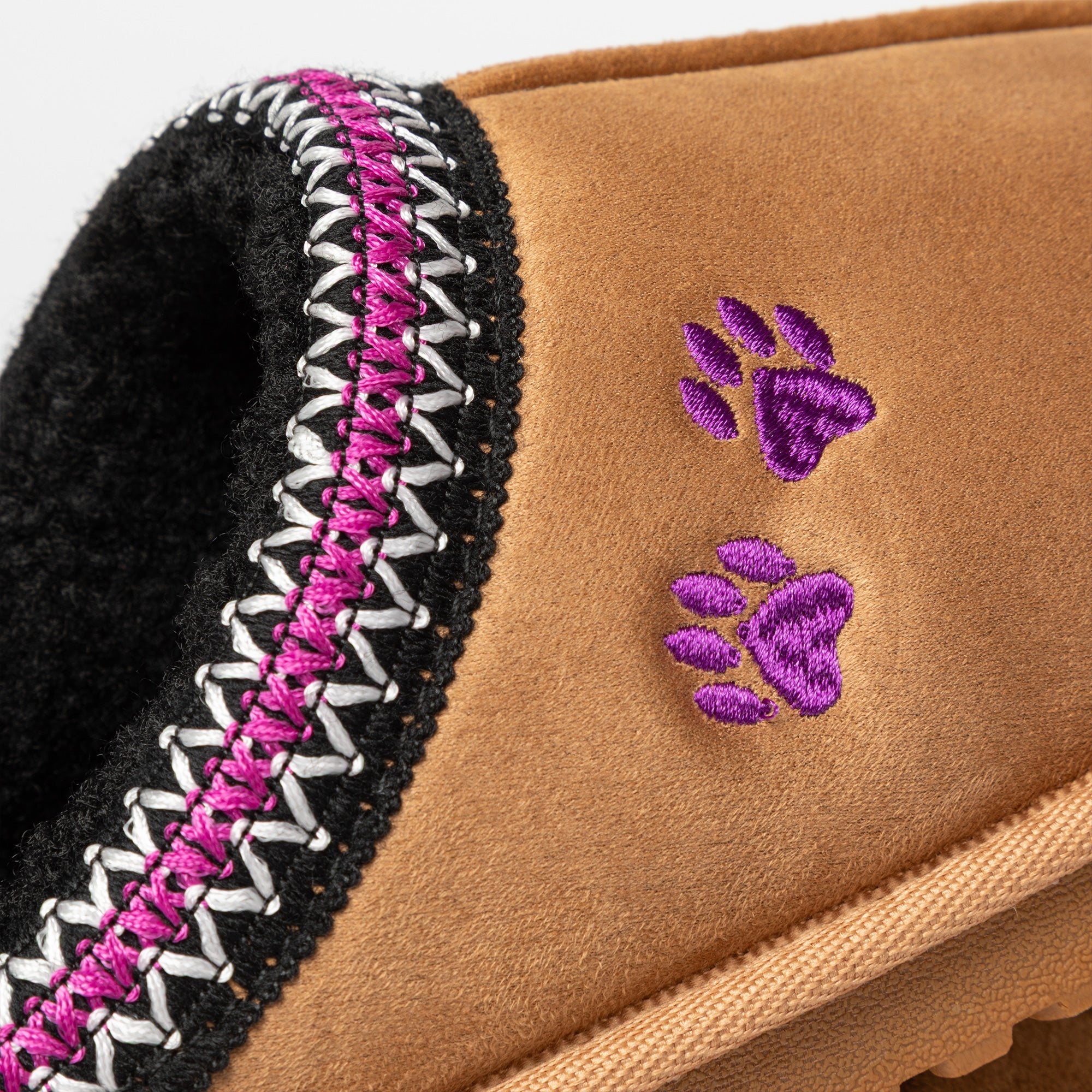 Paw Print Embroidered Indoor/Outdoor Slide-in Slipper Shoes