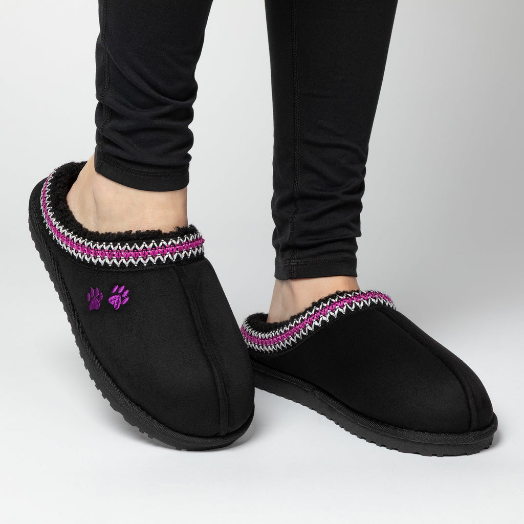 Paw Print Embroidered Indoor/Outdoor Slide-in Slipper Shoes