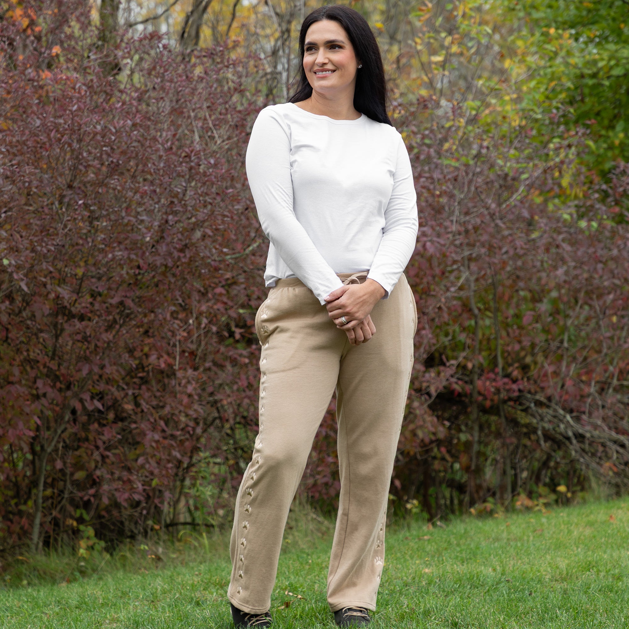 Path of Paws Embroidered Straight Leg Sweatpants