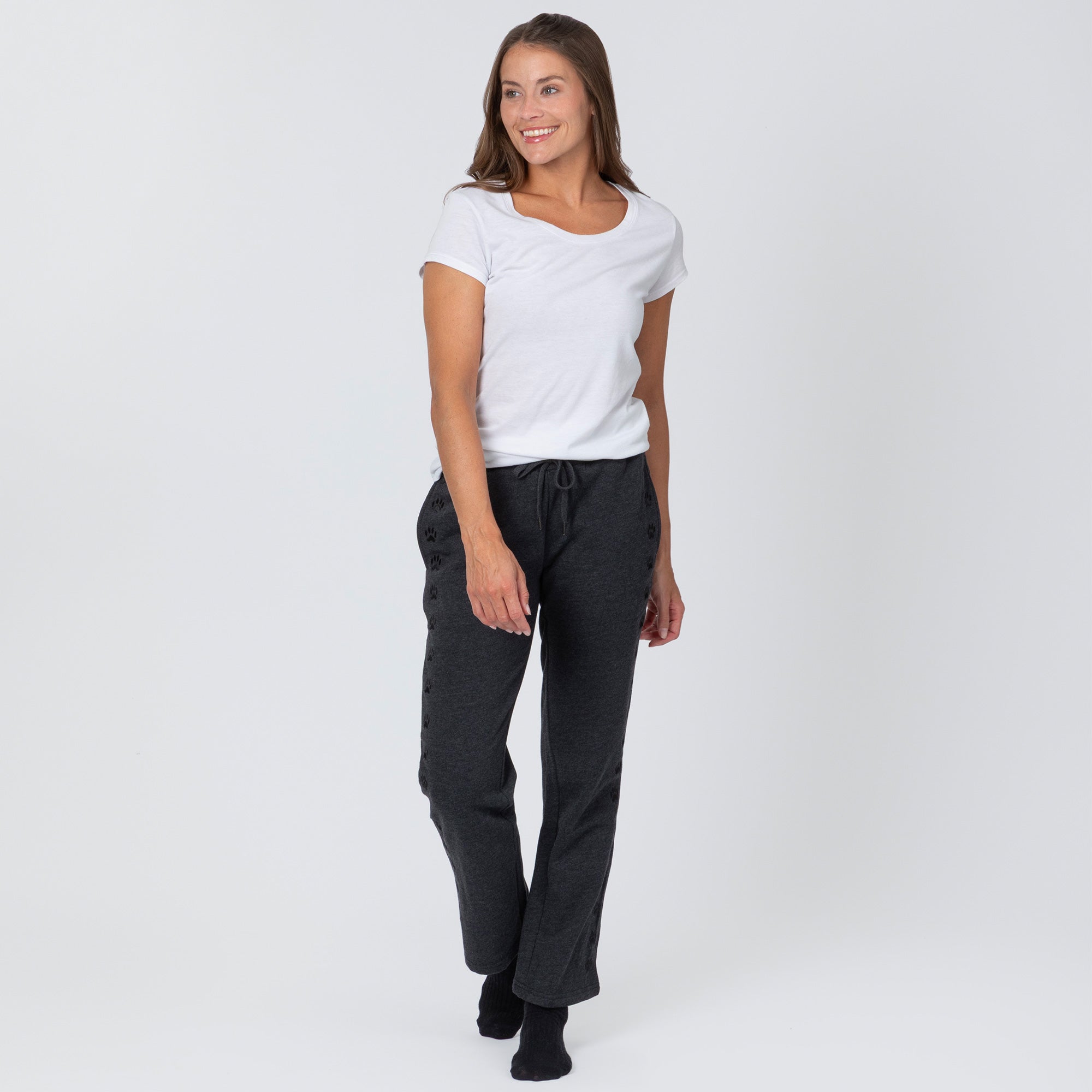 Path of Paws Embroidered Straight Leg Sweatpants