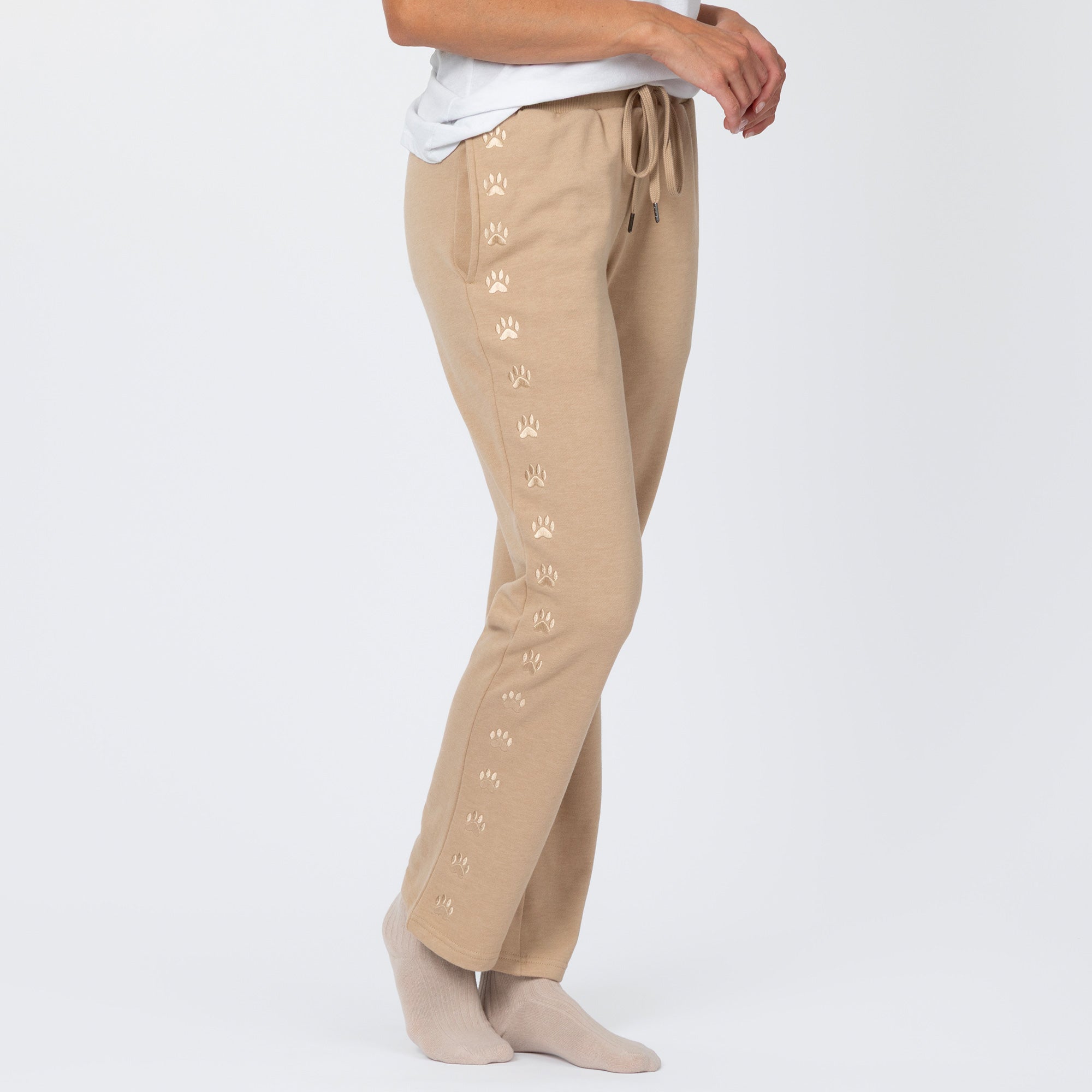 Path of Paws Embroidered Straight Leg Sweatpants