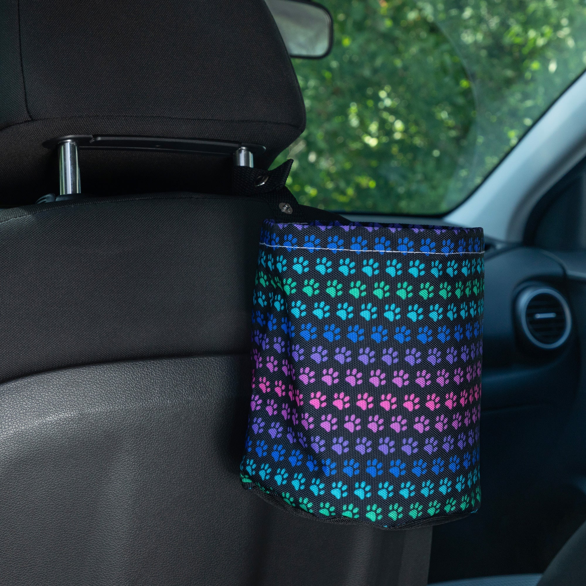 Paw Print Lightweight Foldable Car Trash Can