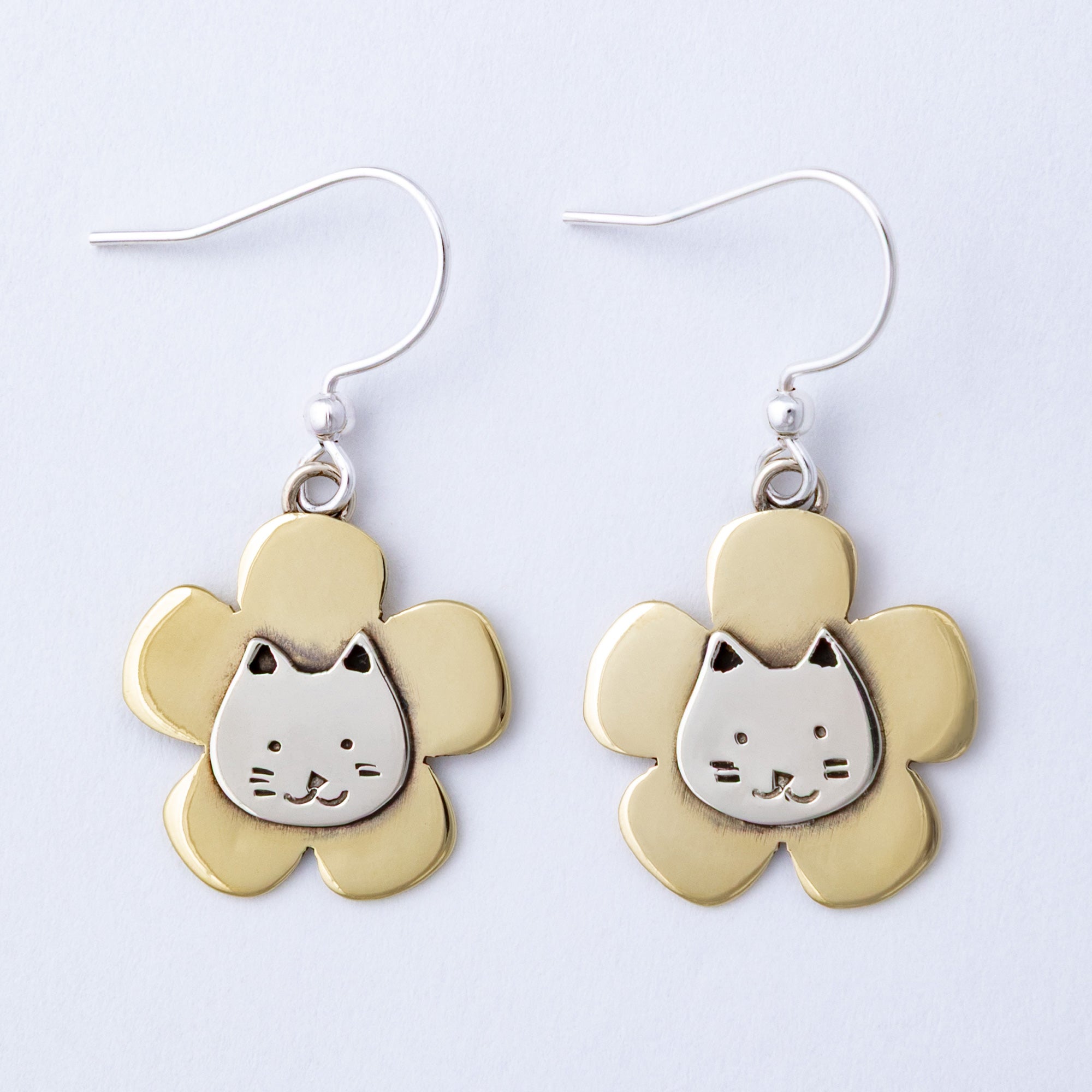 Cat & Dog Mixed Metal Earrings | Handmade, Fair Trade