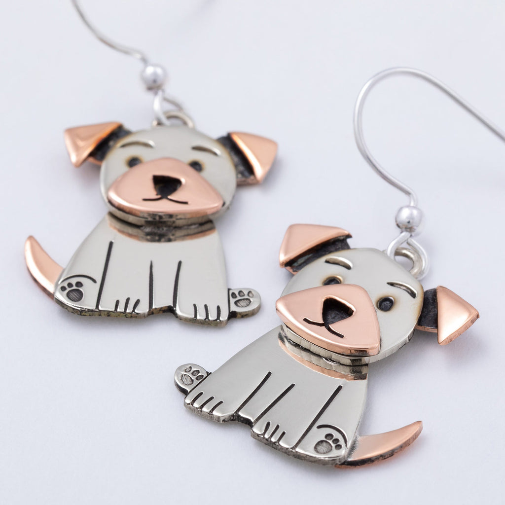 Cat & Dog Mixed Metal Earrings | Handmade, Fair Trade