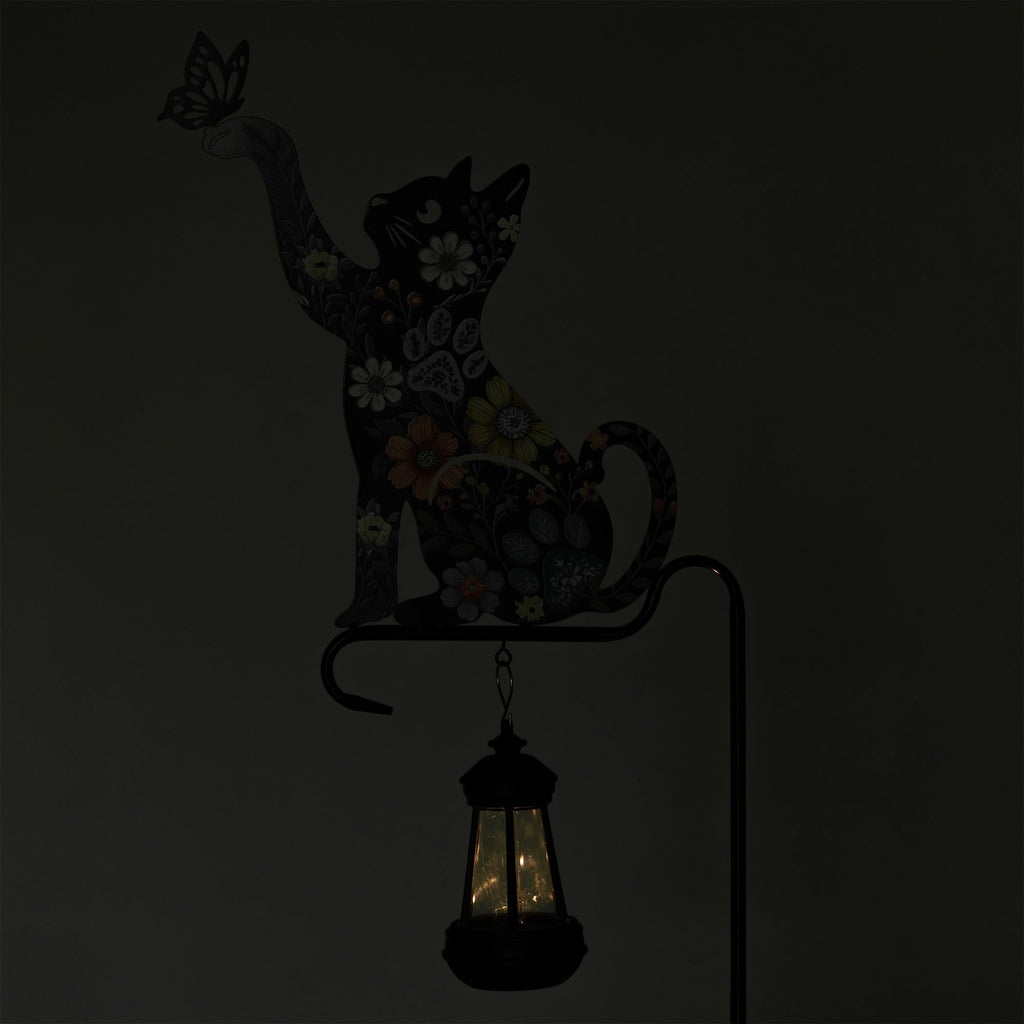Floral Pet Silhouette Solar Light Garden Stake