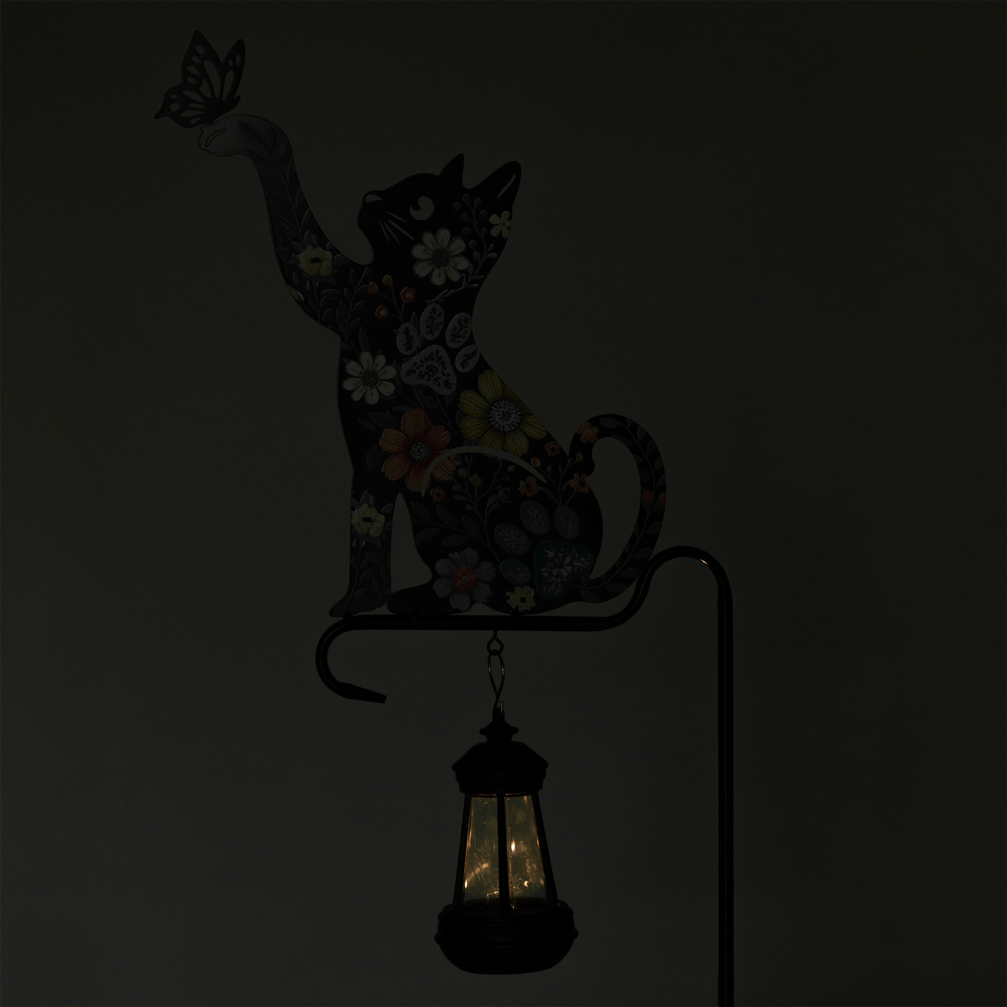 Floral Pet Silhouette Solar Light Garden Stake