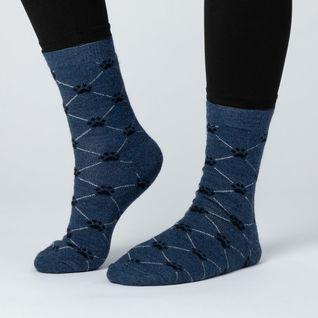 Argyle Paws Alpaca Crew Socks