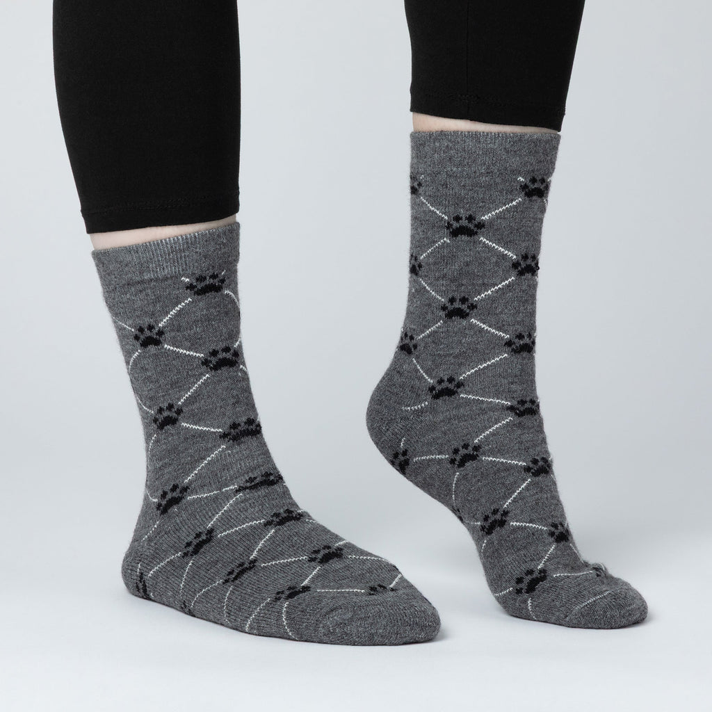 Argyle Paws Alpaca Crew Socks