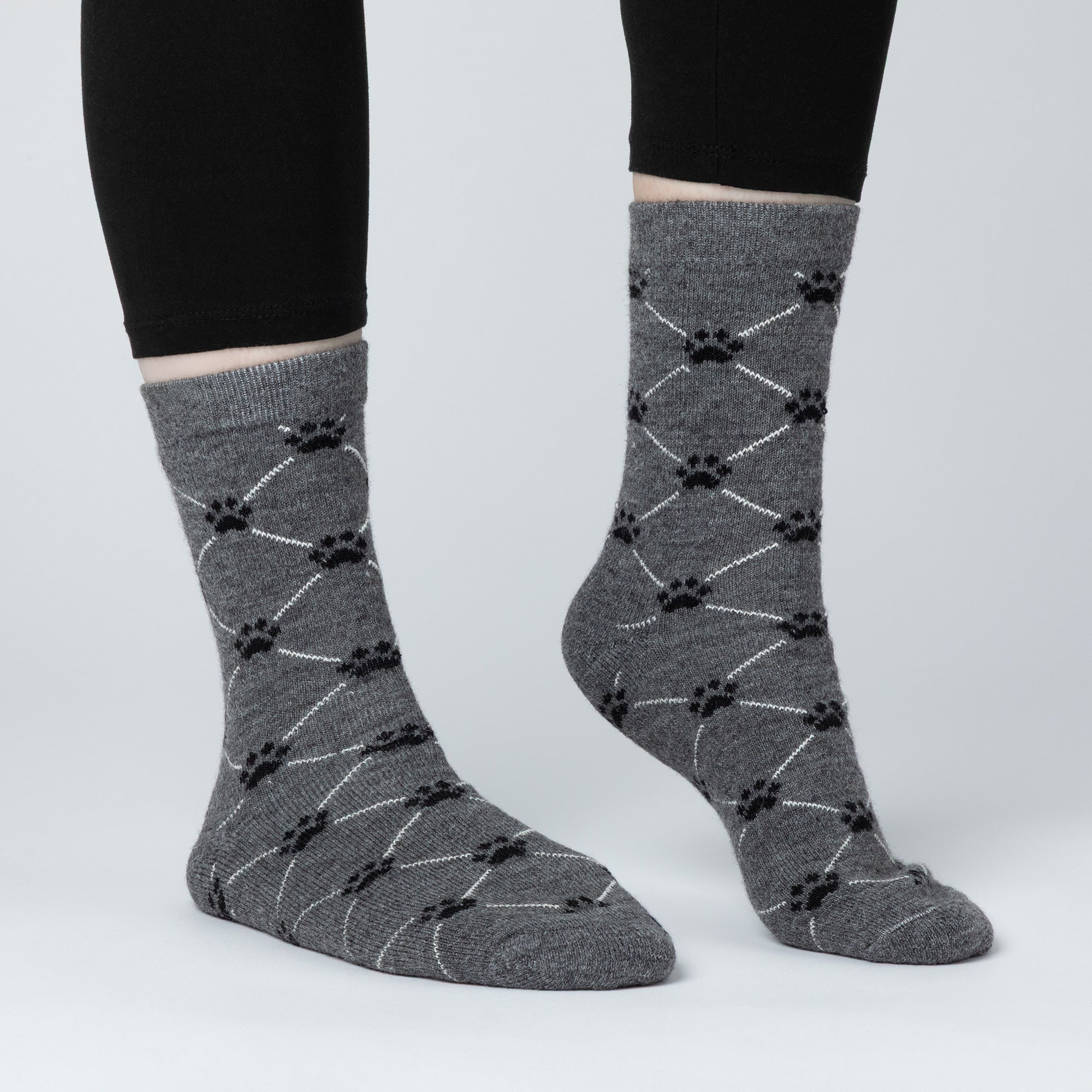 Argyle Paws Alpaca Crew Socks