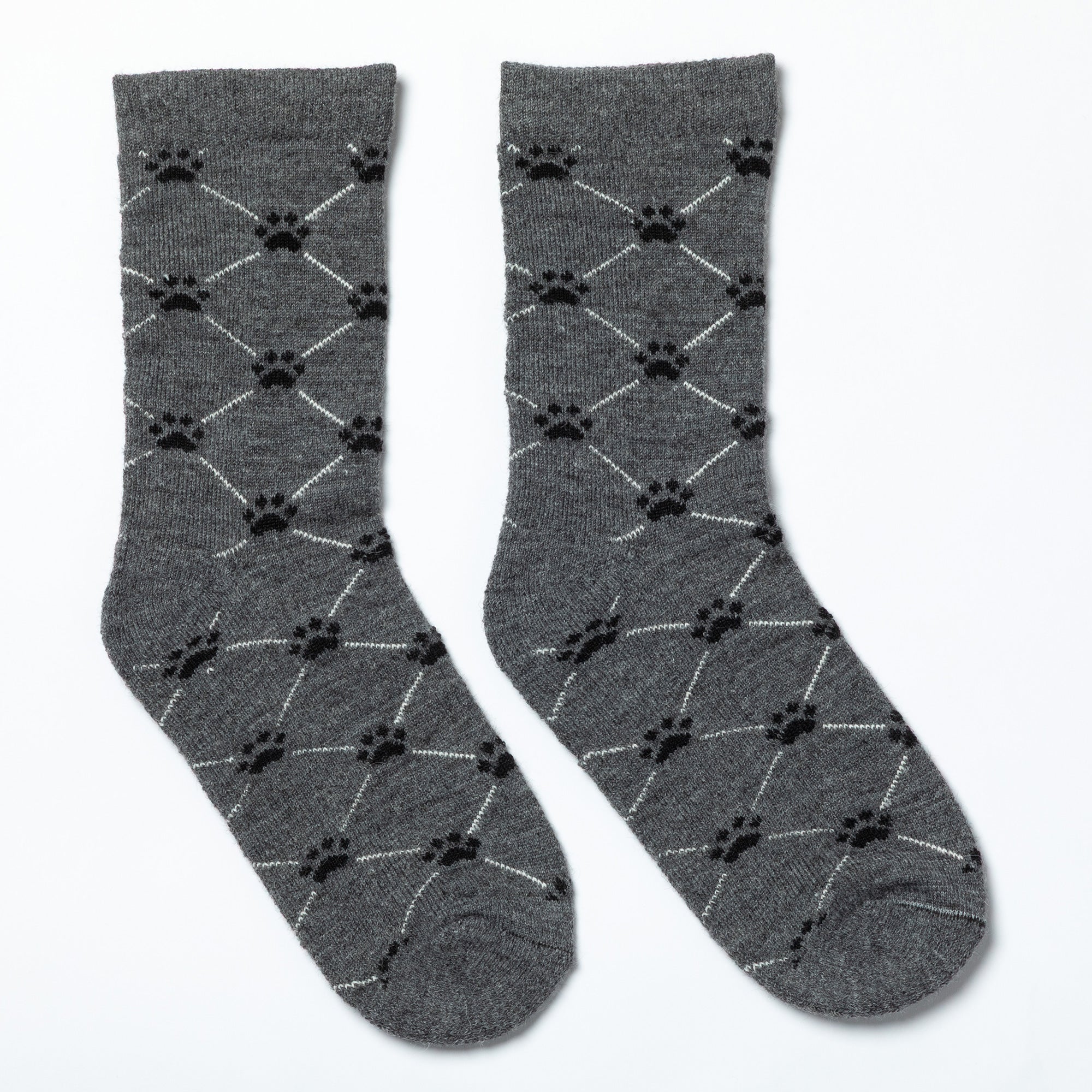 Argyle Paws Alpaca Crew Socks