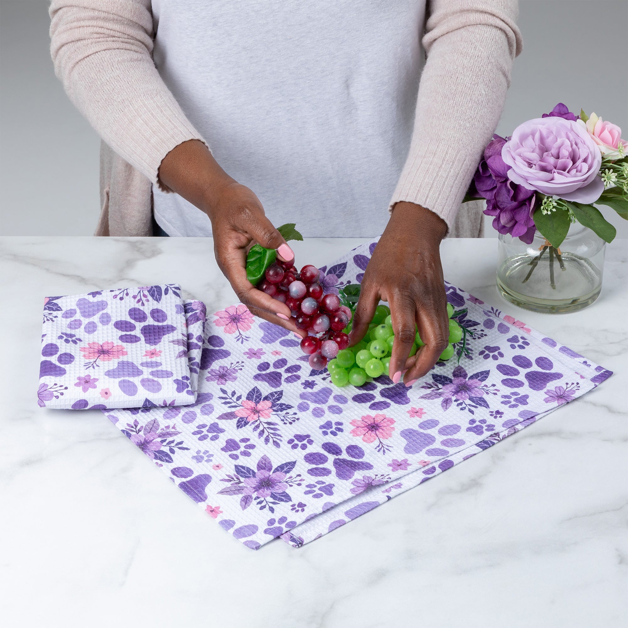 Inspired by Paws Waffle Weave Kitchen Towel - Set of 2