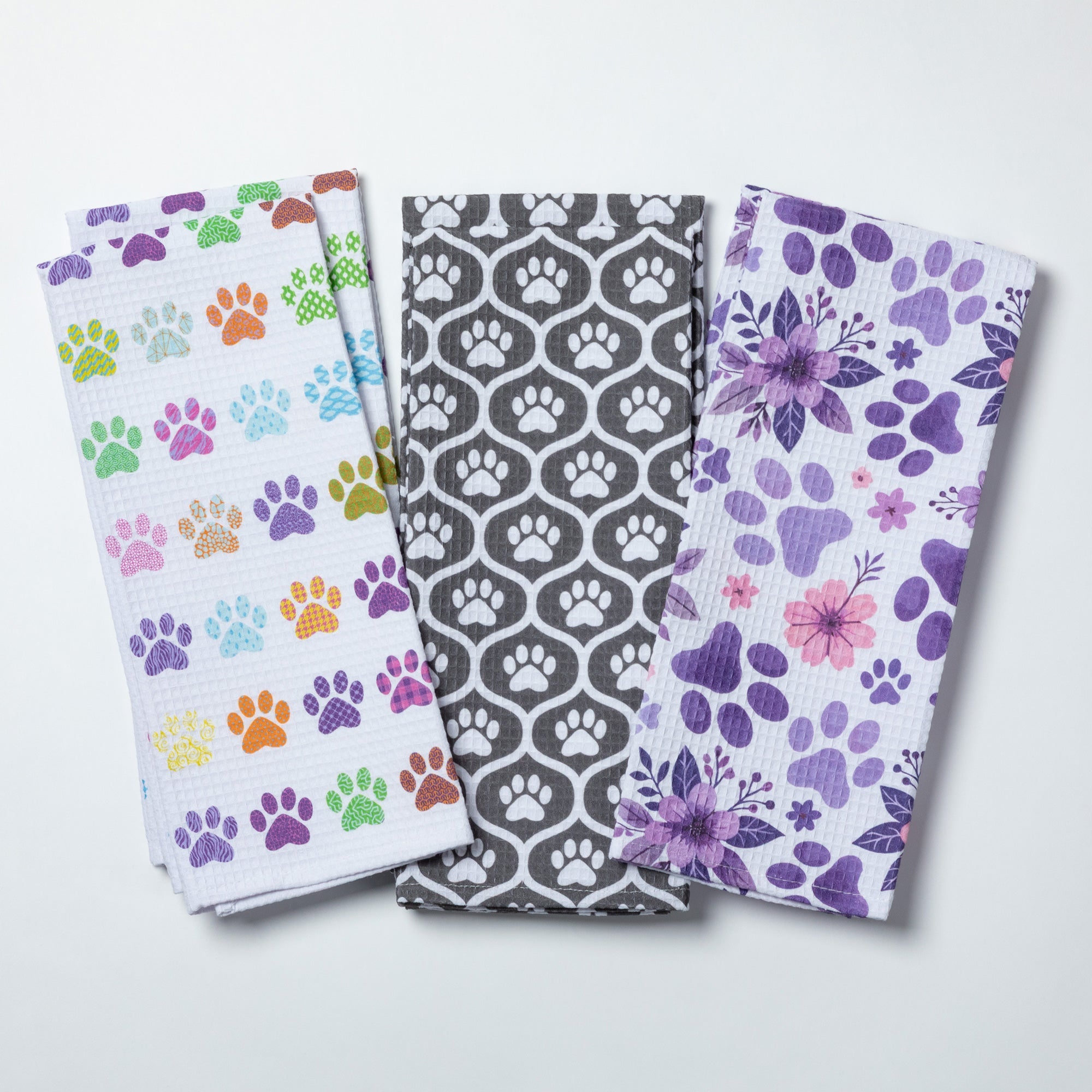 Inspired by Paws Waffle Weave Kitchen Towel - Set of 2