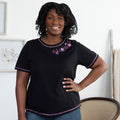 Soft Steps Paw Print Contrast Stitch Tee