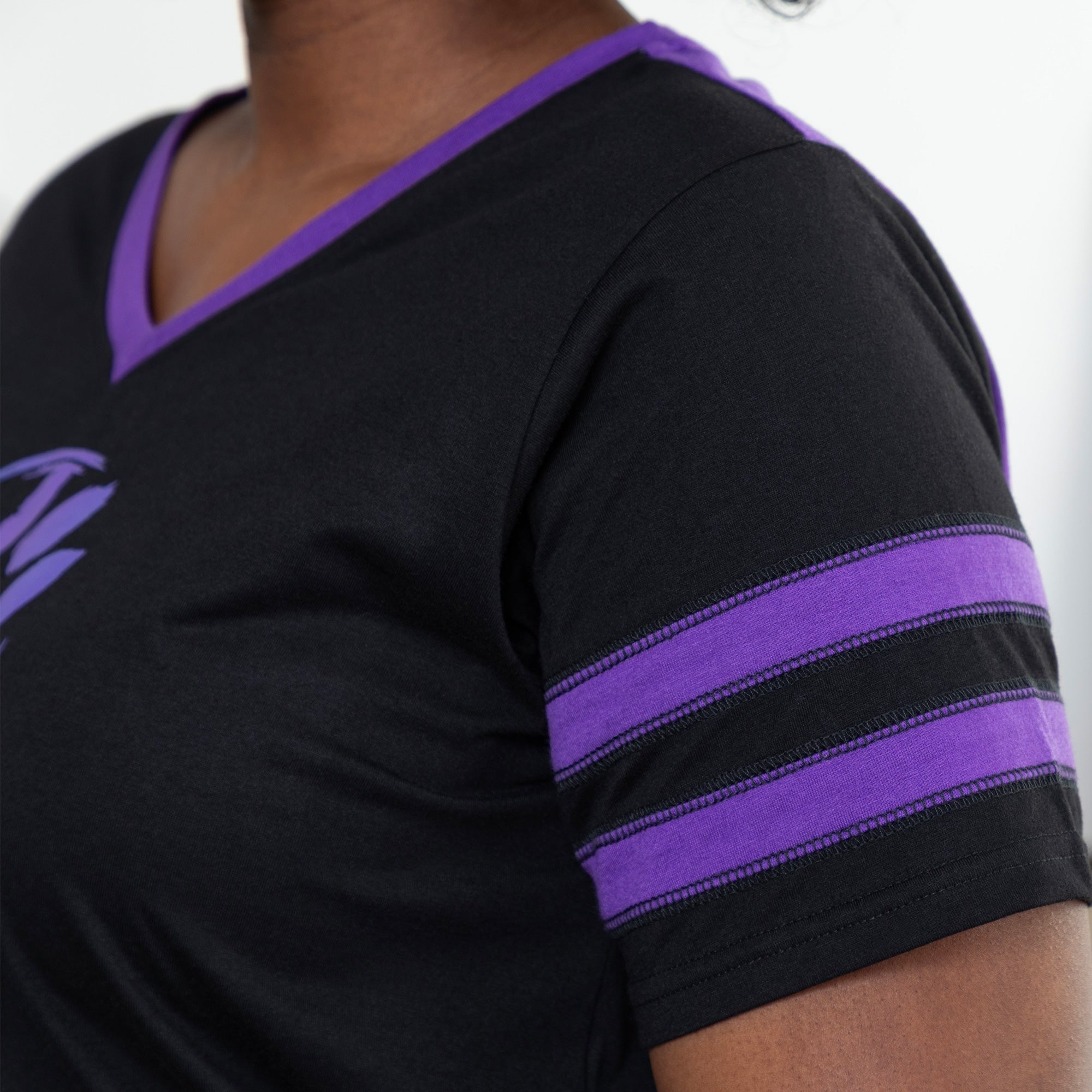 Painted Cat V-Neck Football Tee