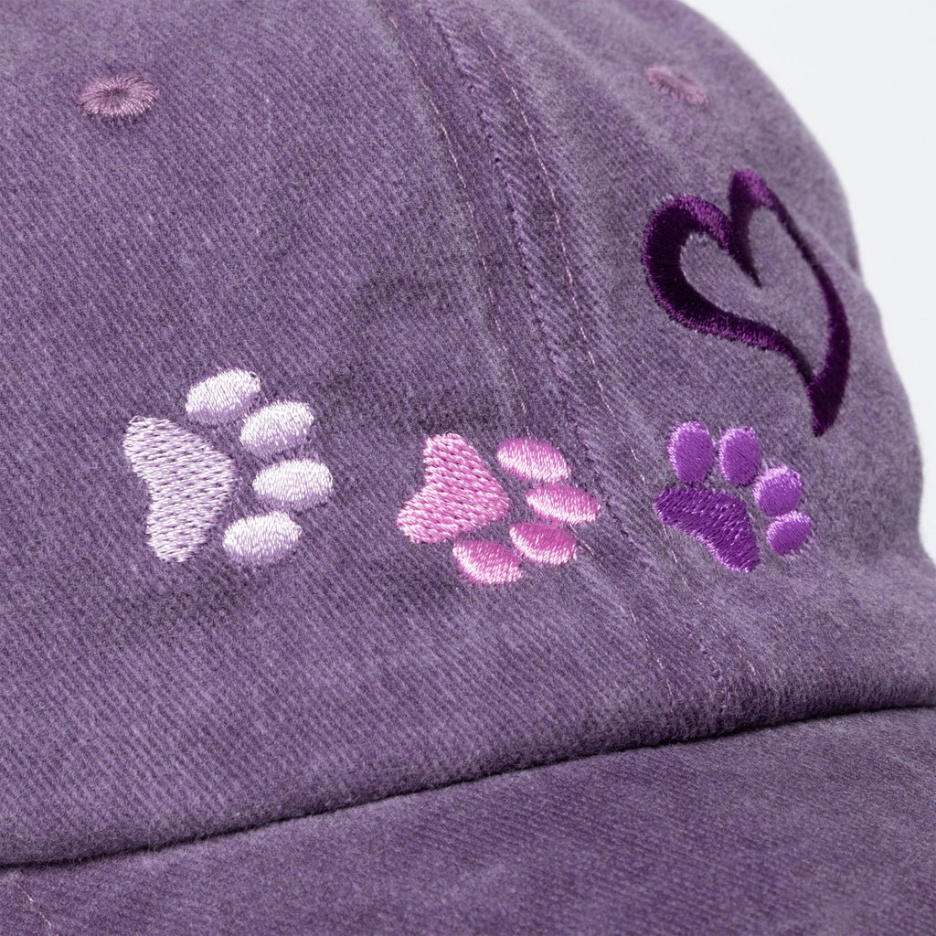 Paws To My Heart Distressed Cotton Baseball Cap
