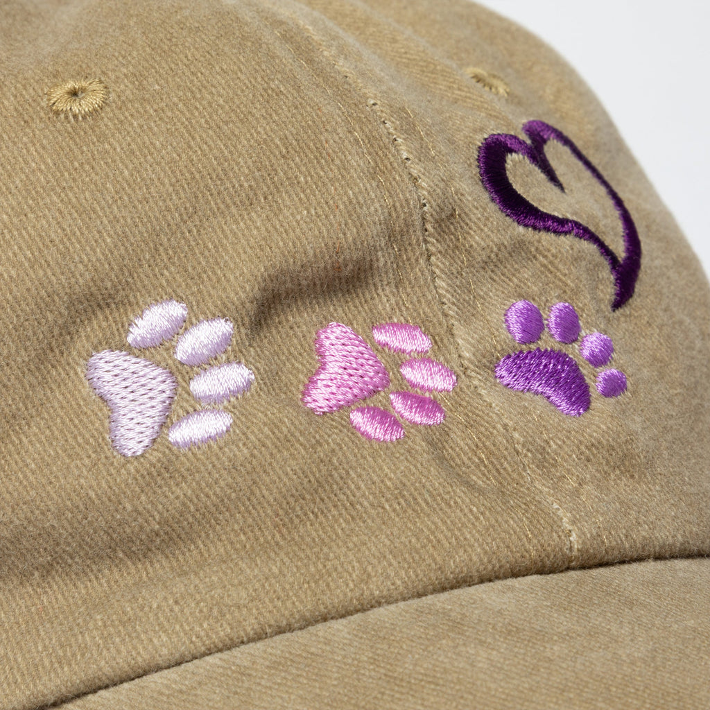Paws To My Heart Distressed Cotton Baseball Cap