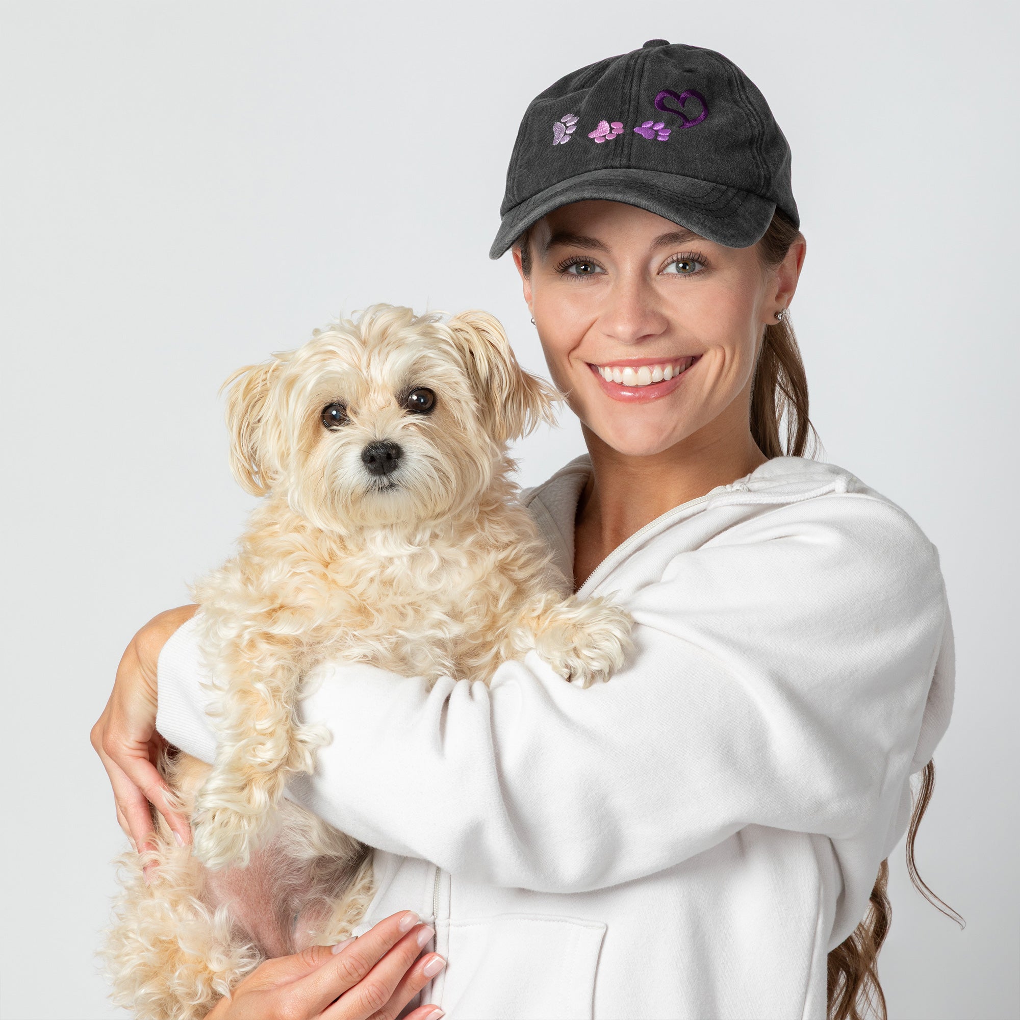Paws To My Heart Distressed Cotton Baseball Cap
