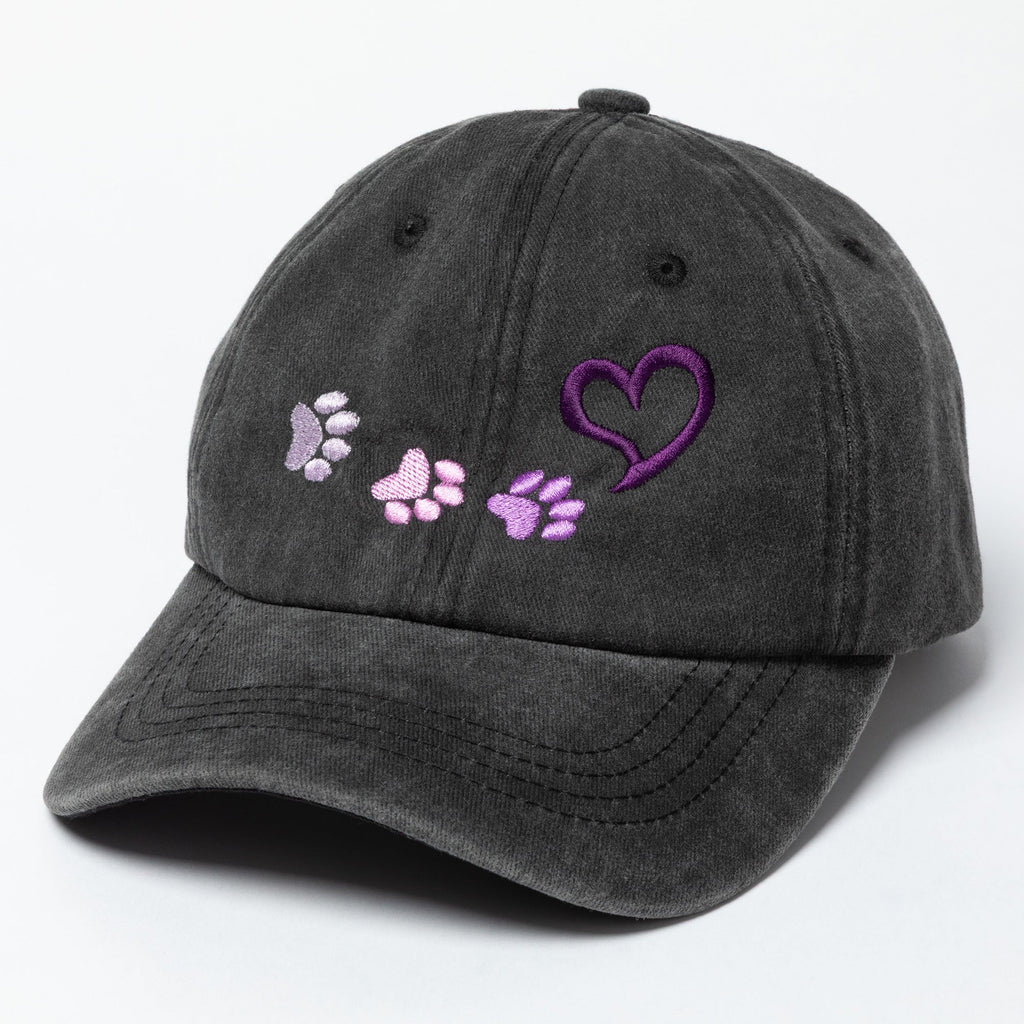 Paws To My Heart Distressed Cotton Baseball Cap