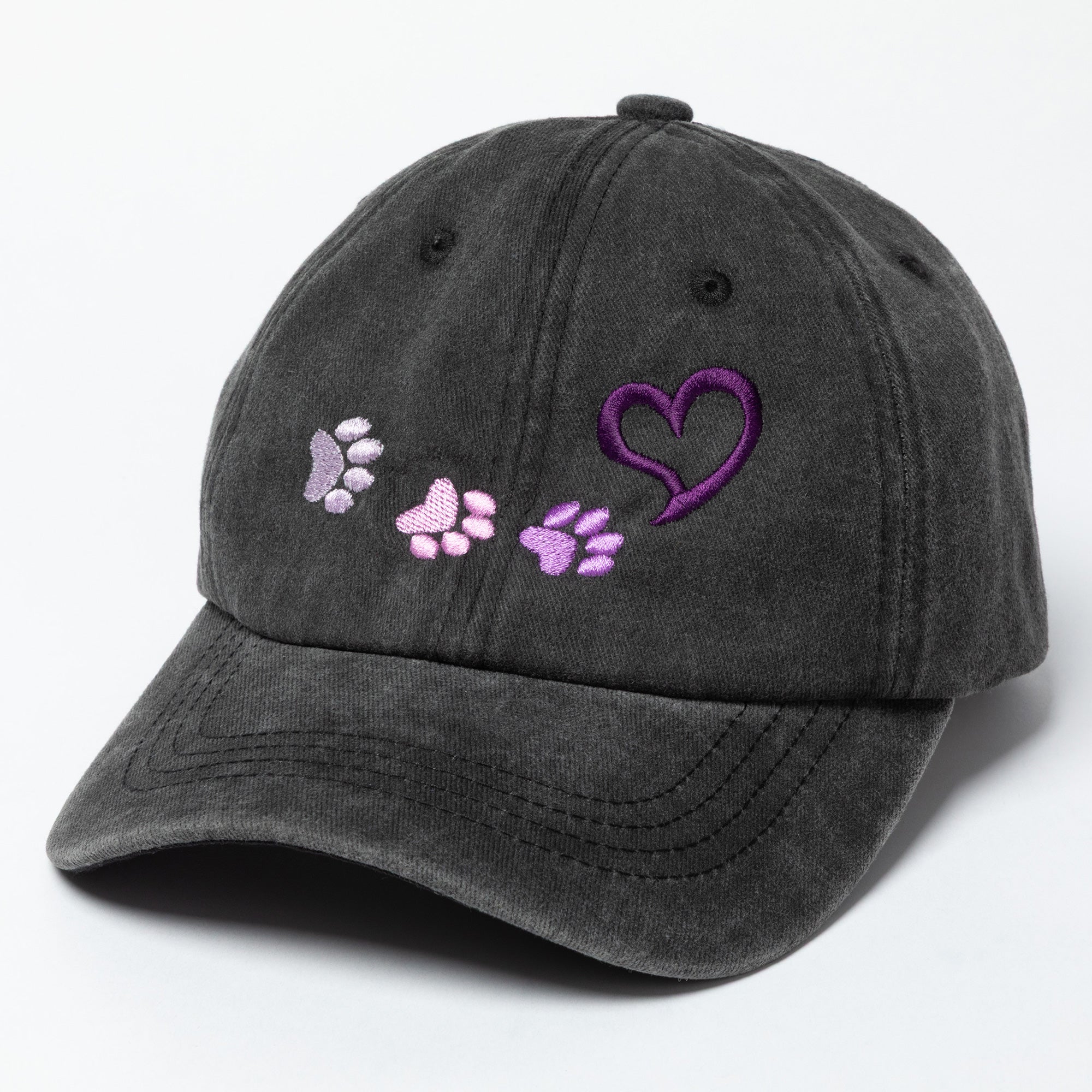 Paws To My Heart Distressed Cotton Baseball Cap