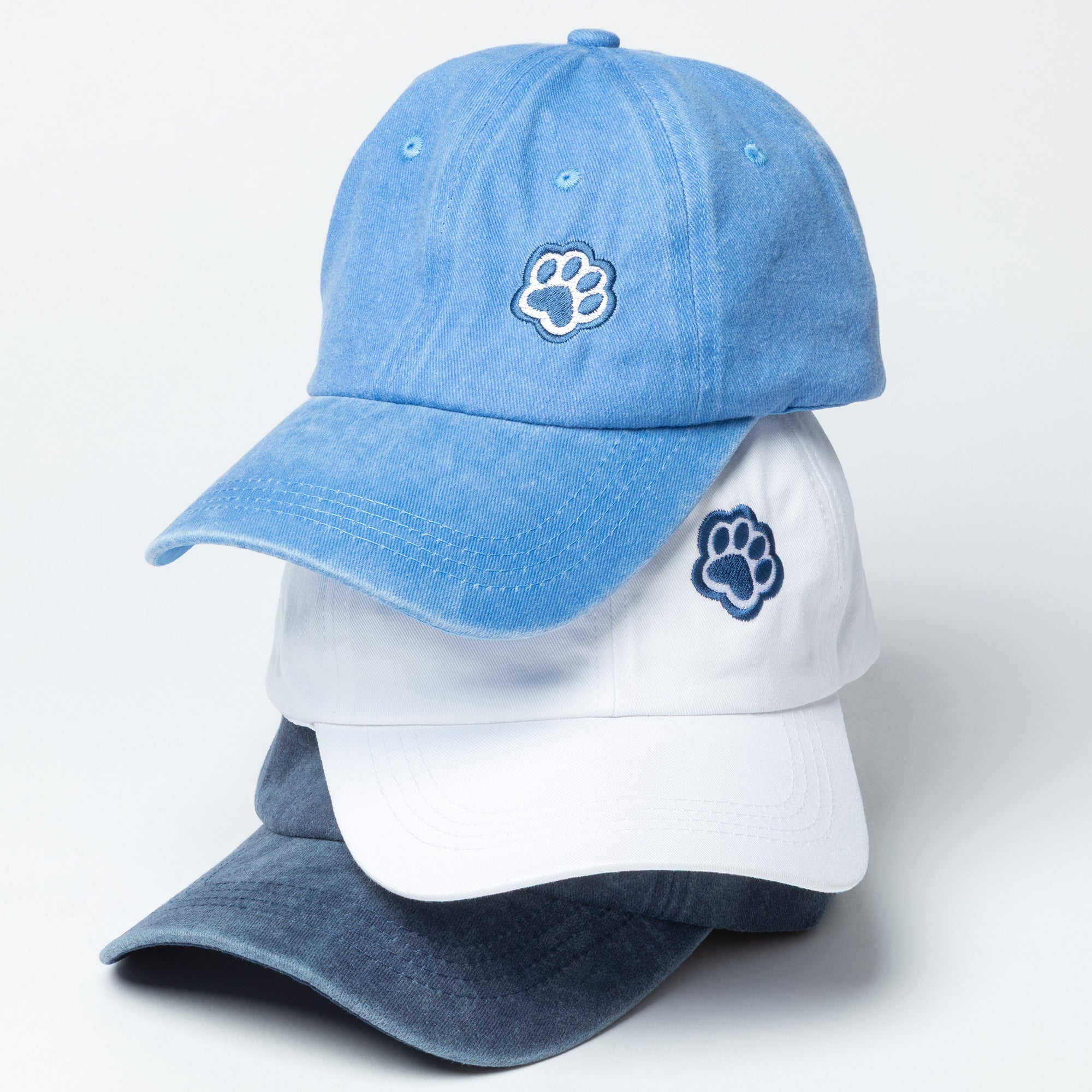 Paws Print Distressed Vintage Cotton Baseball Cap