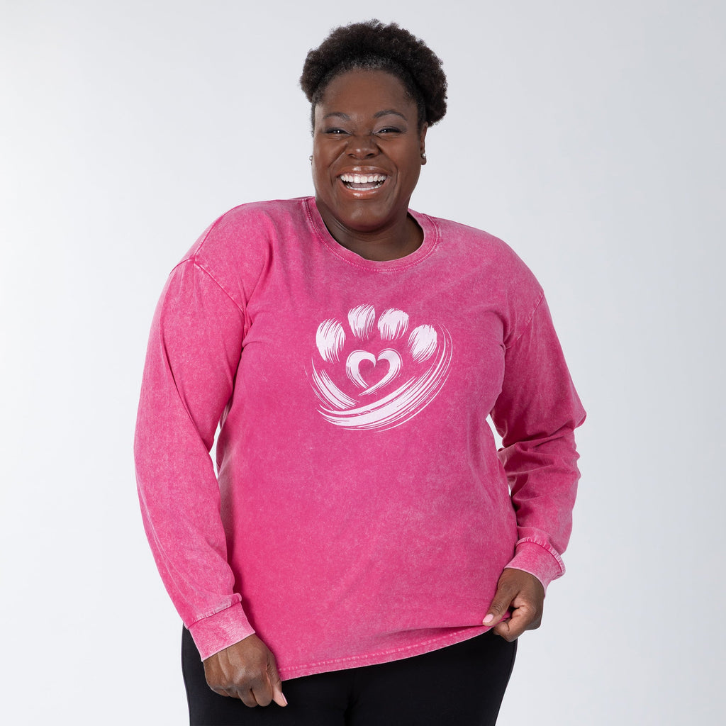 Paw of Love Mineral Wash Long Sleeve Tee