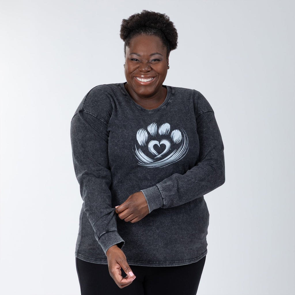 Paw of Love Mineral Wash Long Sleeve Tee