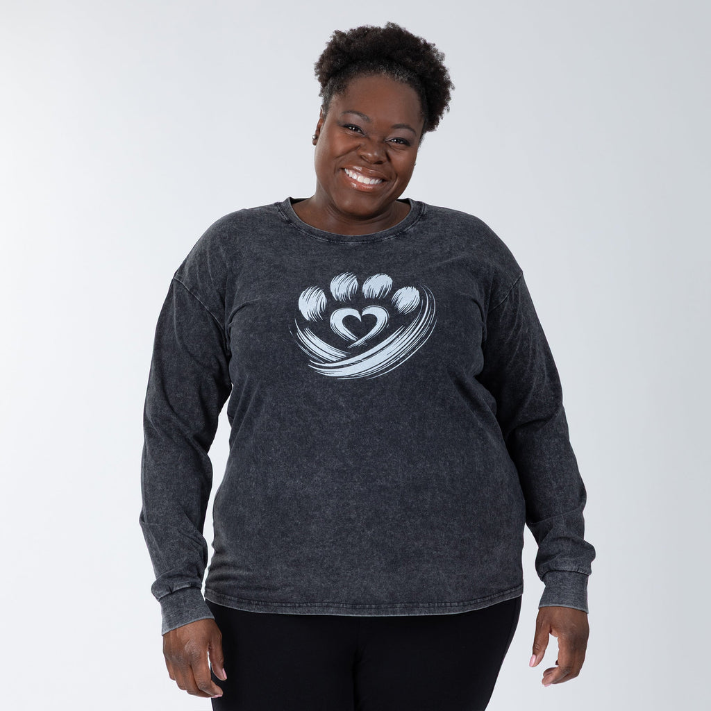 Paw of Love Mineral Wash Long Sleeve Tee