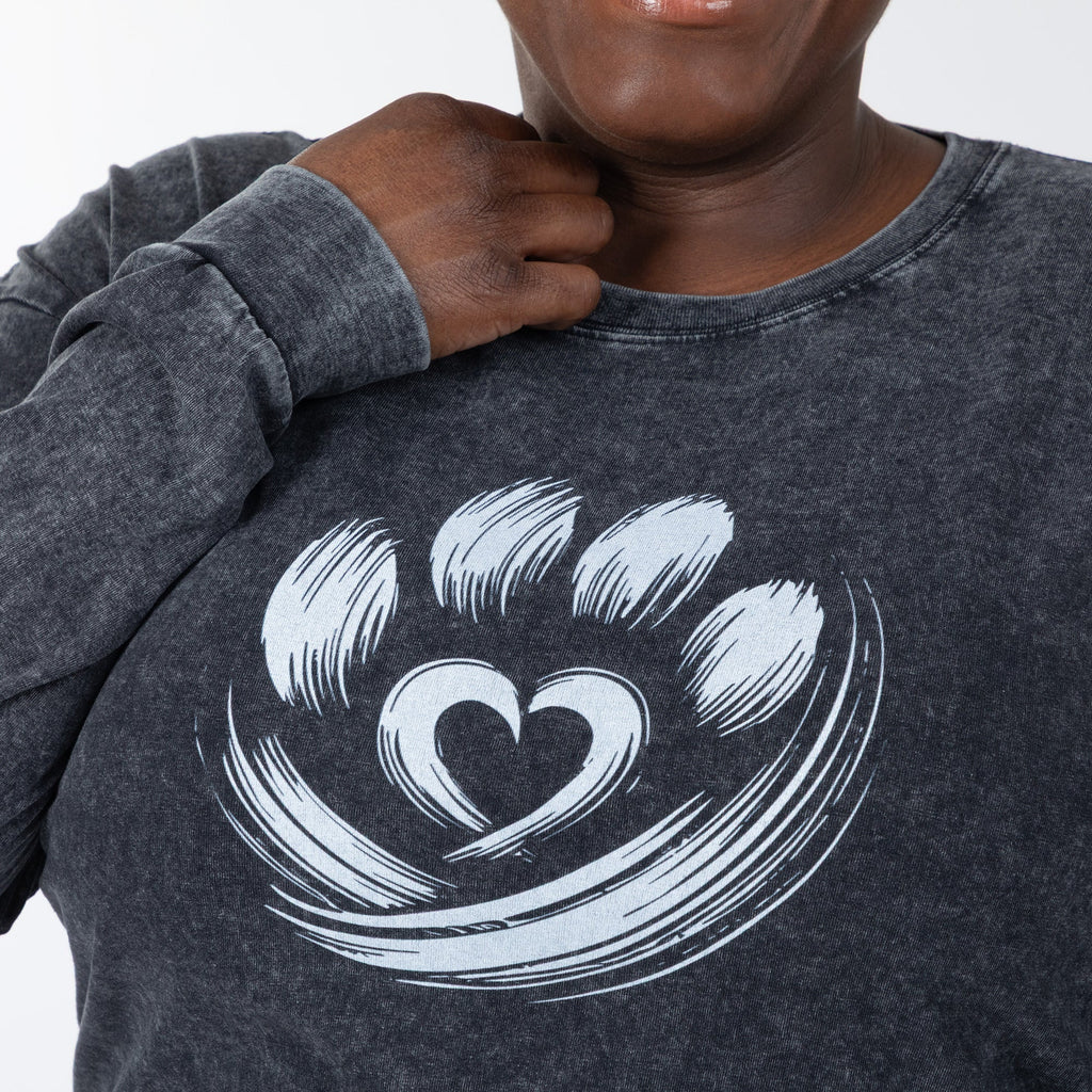 Paw of Love Mineral Wash Long Sleeve Tee