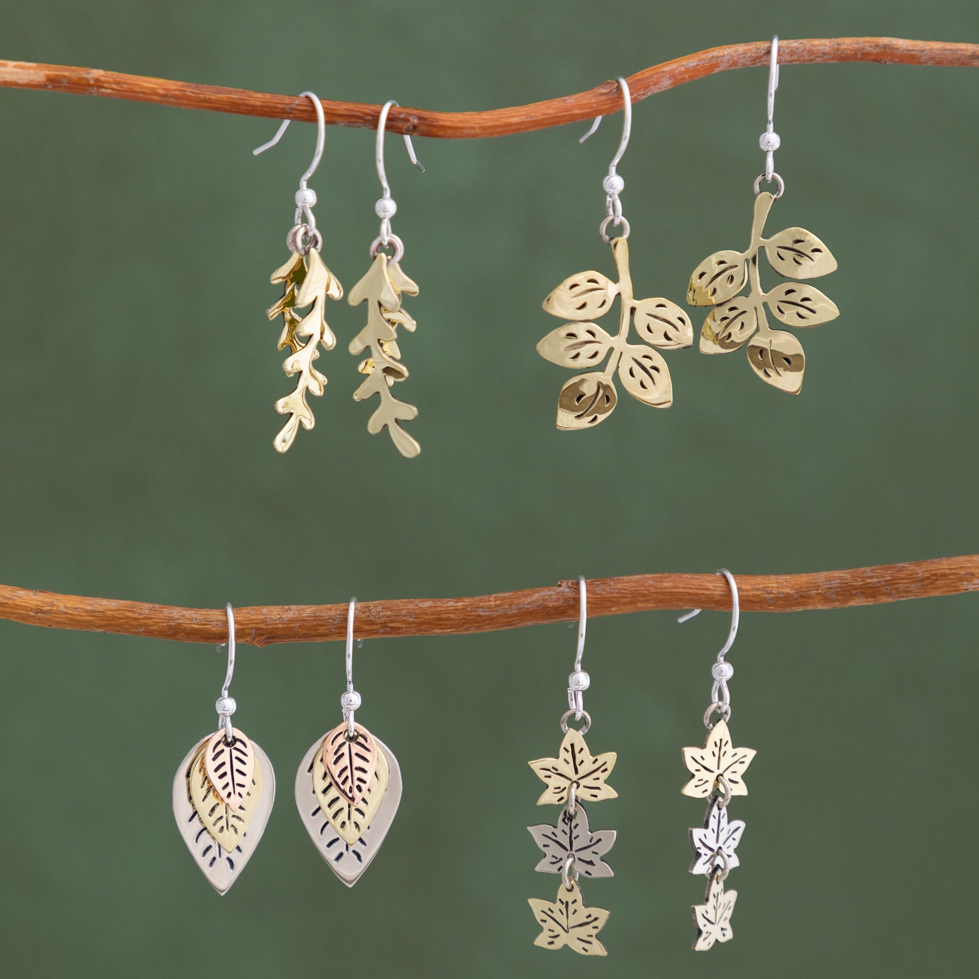 Whimsical Leaf Dangle Earrings