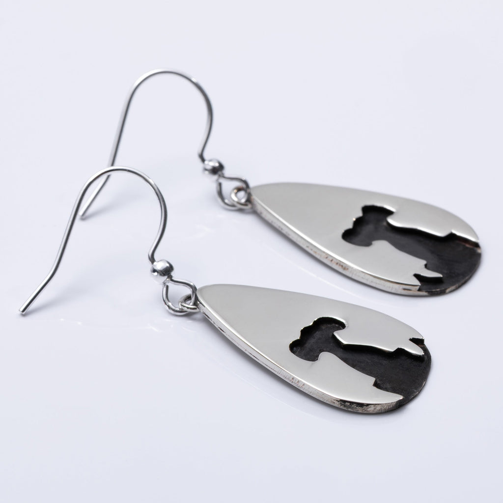 Pet Silhouette Teardrop Earrings