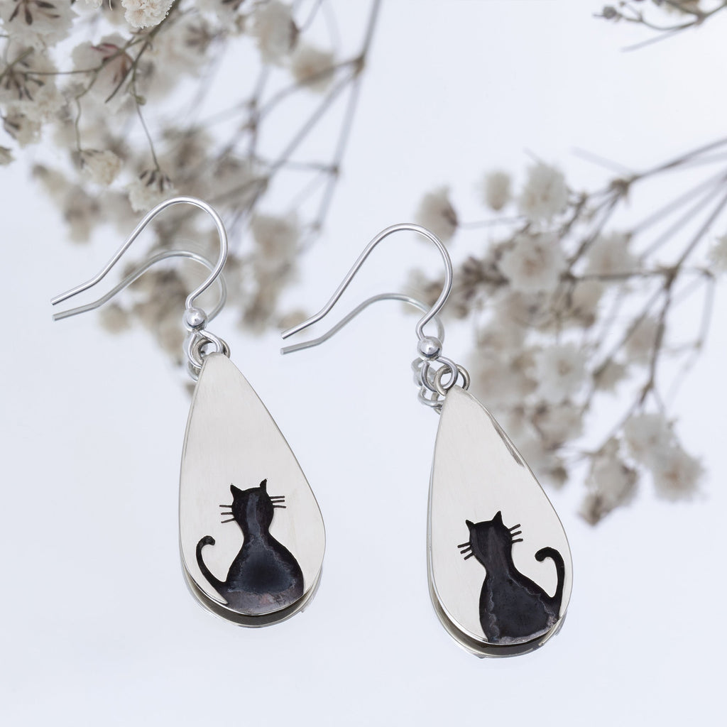 Pet Silhouette Teardrop Earrings