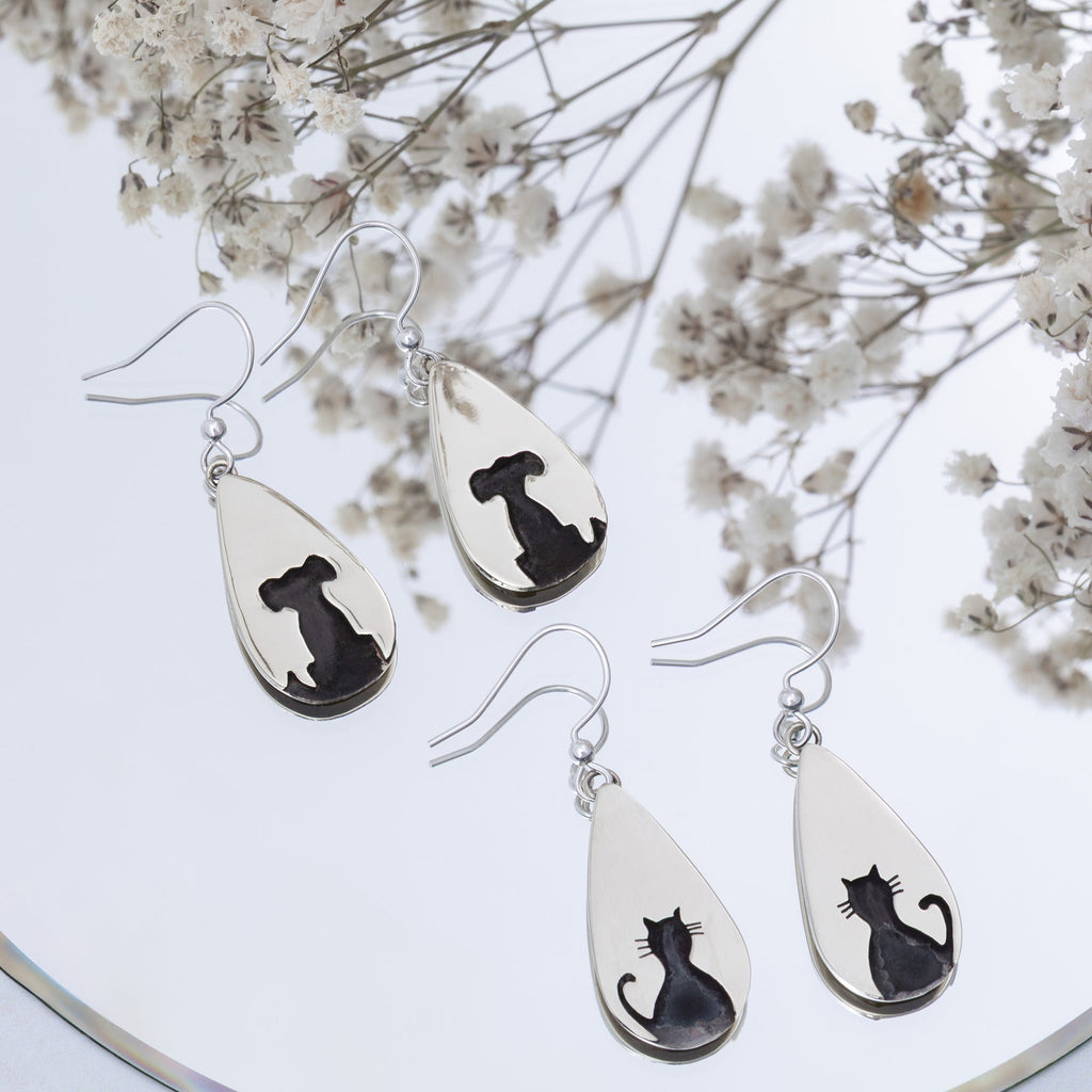 Pet Silhouette Teardrop Earrings