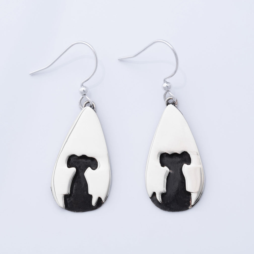 Pet Silhouette Teardrop Earrings