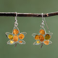 Real Flowers & Leaves Sterling Earrings
