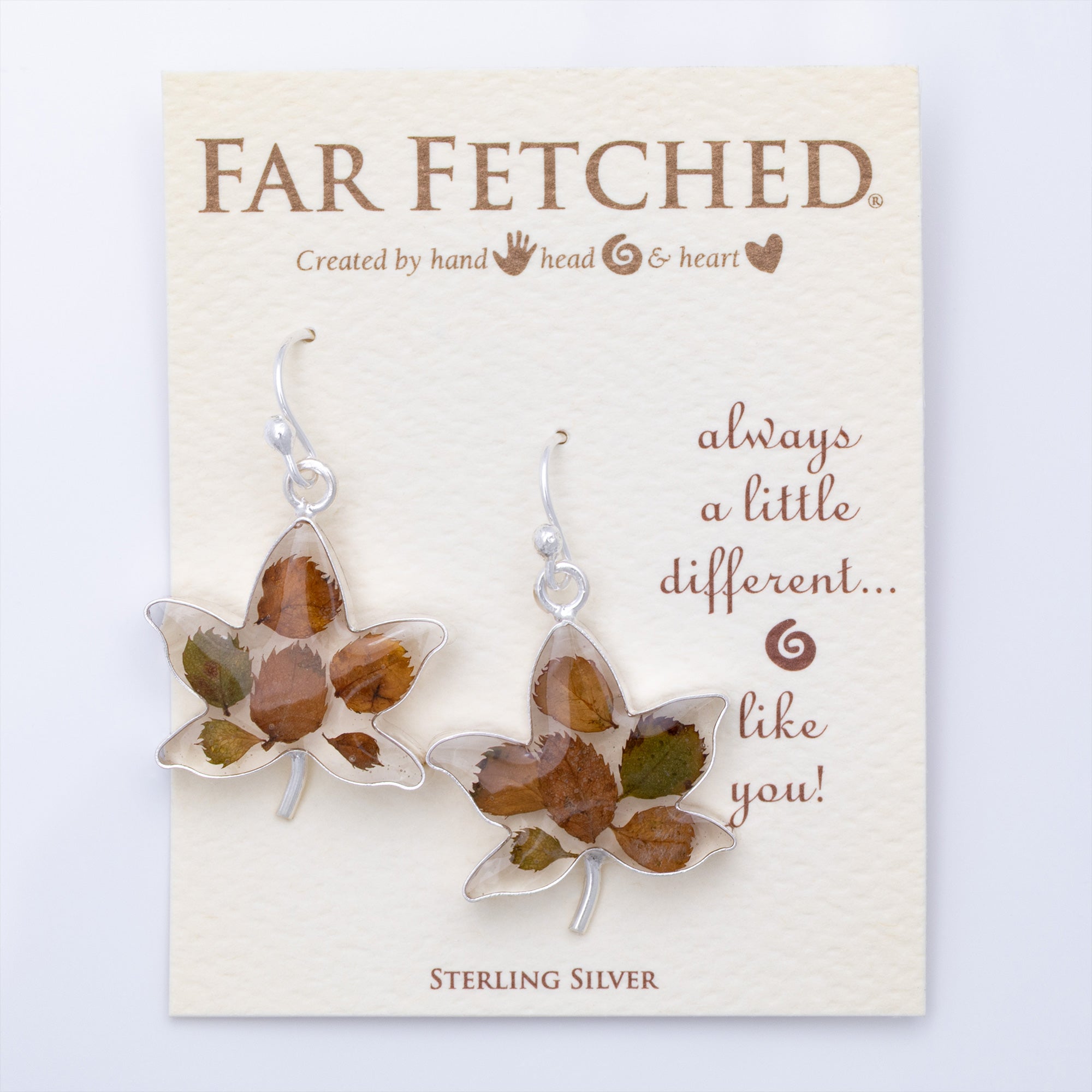 Real Flowers & Leaves Sterling Earrings