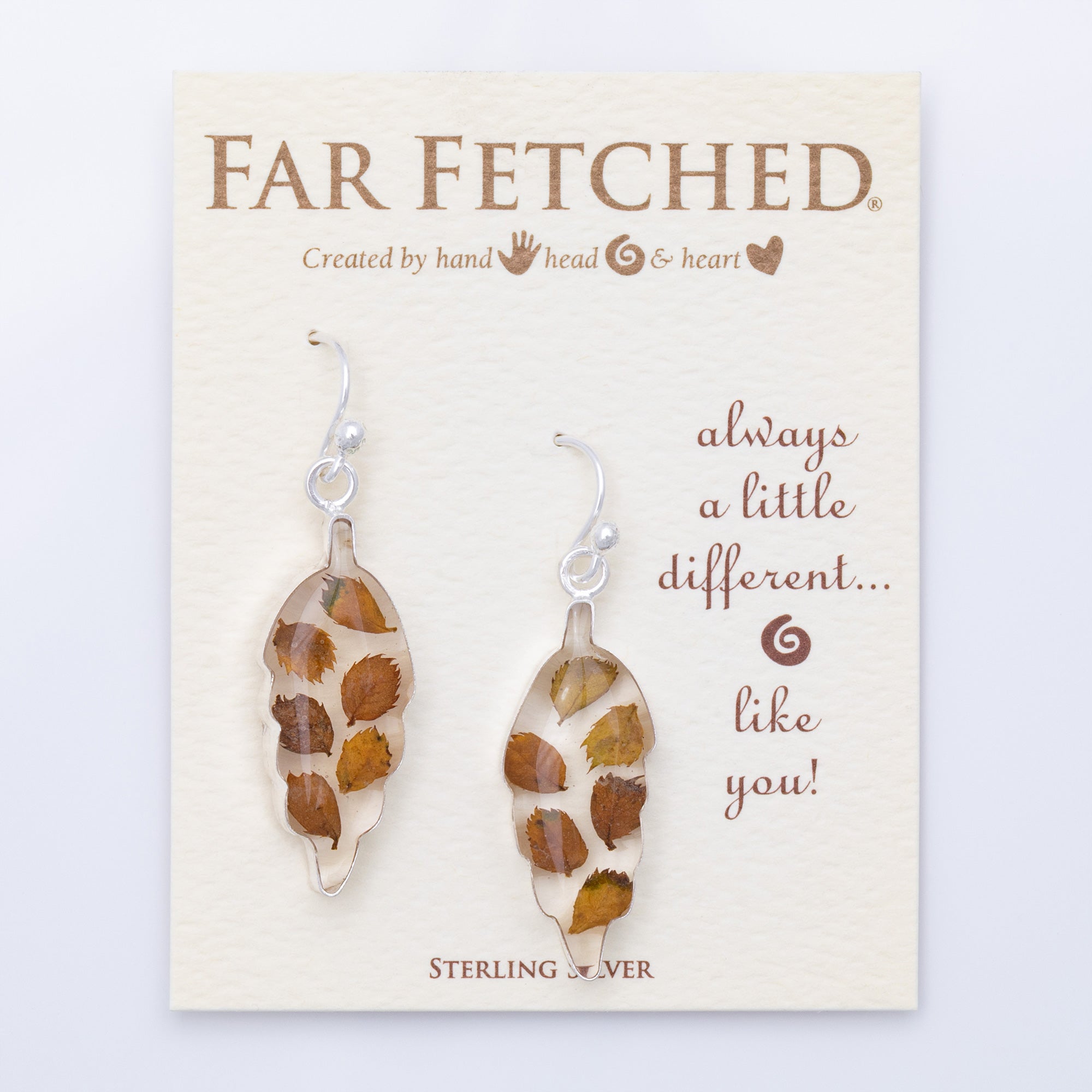 Real Flowers & Leaves Sterling Earrings