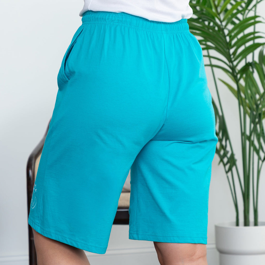 Pet Embroidered 100% Cotton Board Shorts with Pockets