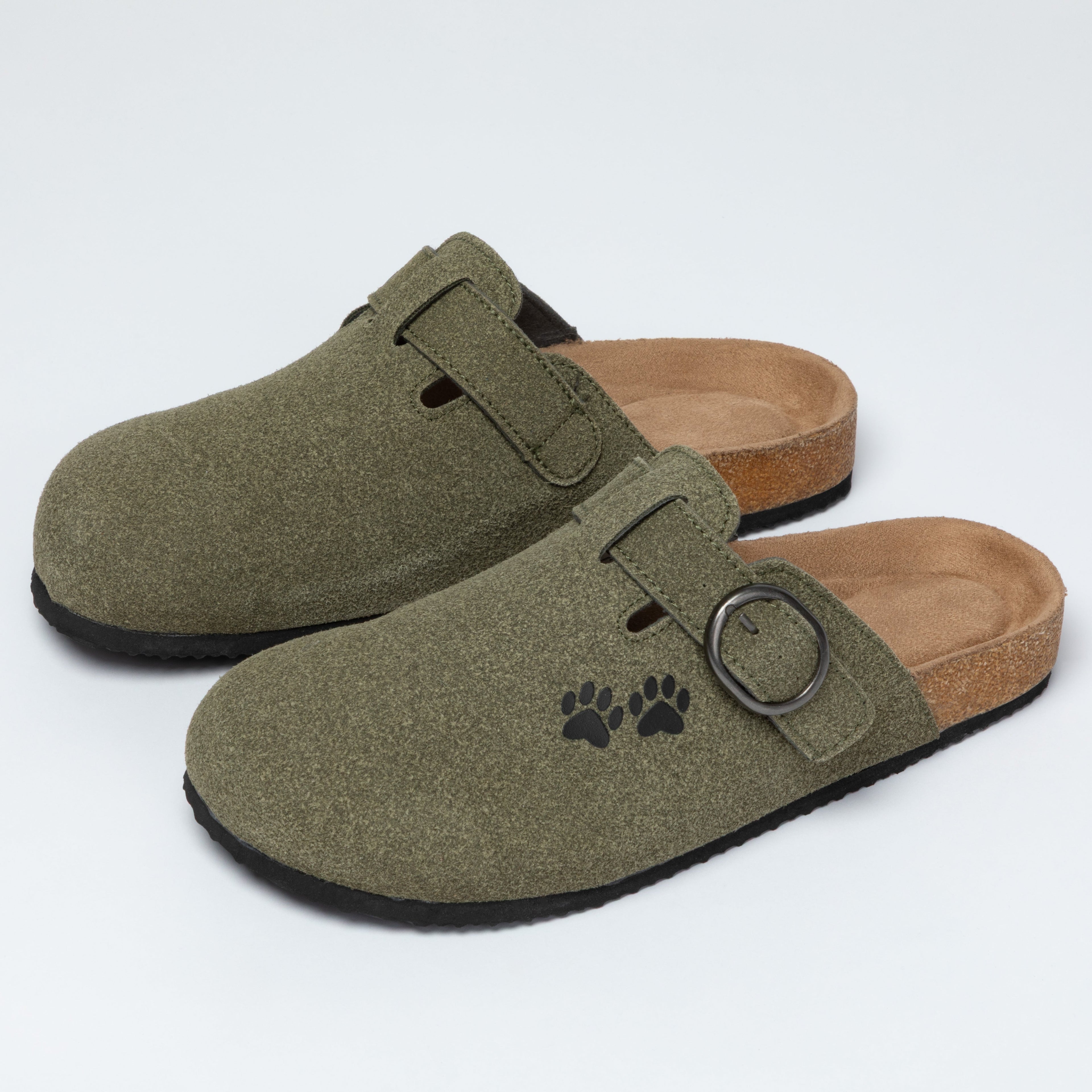 Paw Print Faux Suede Indoor/Outdoor Slide Clogs