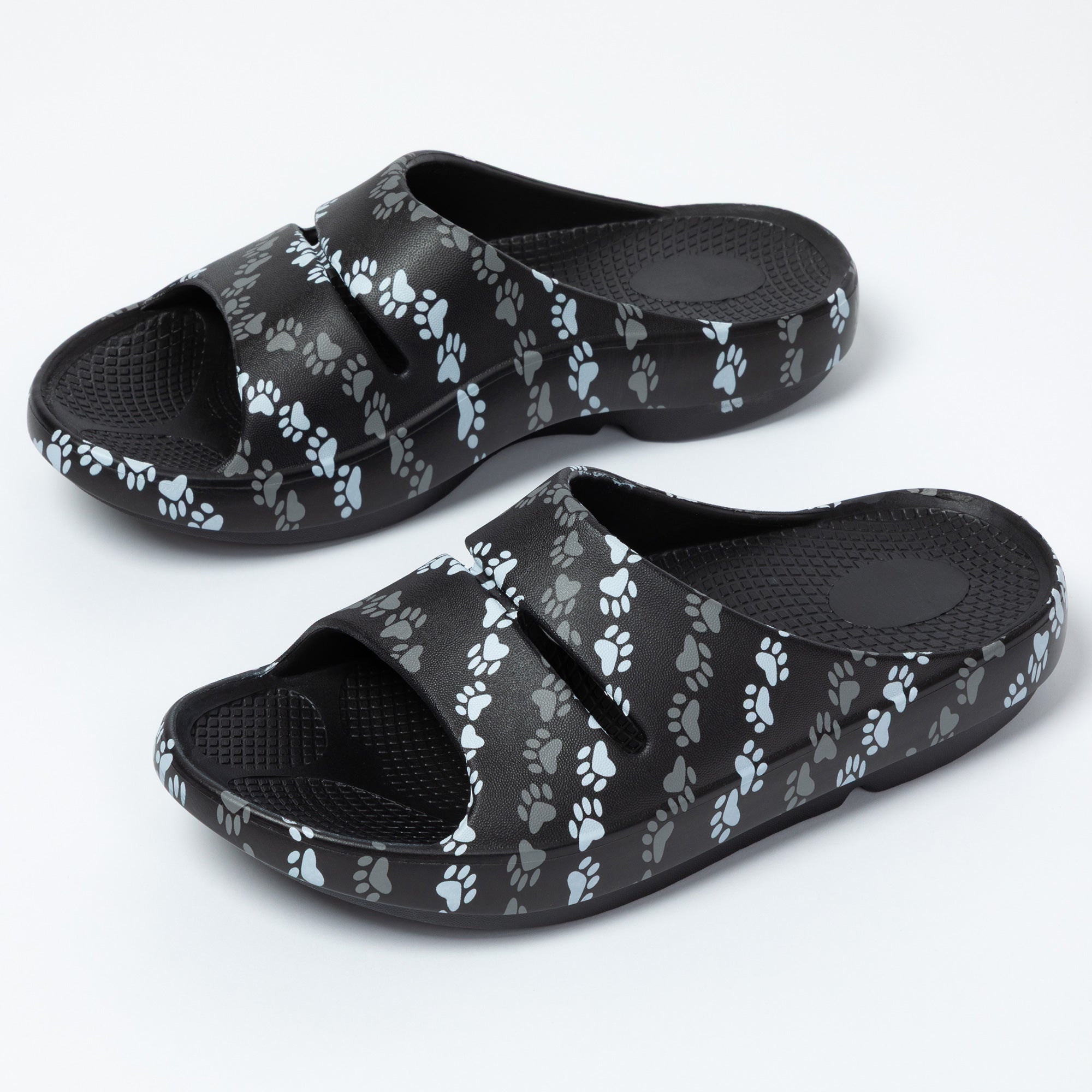 Paw Print Recovery Shock-Absorbing Traction Slide Sandals