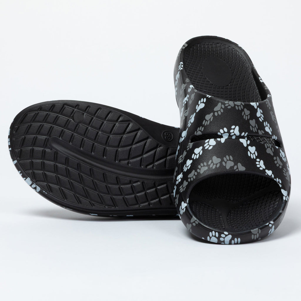 Paw Print Recovery Shock-Absorbing Traction Slide Sandals
