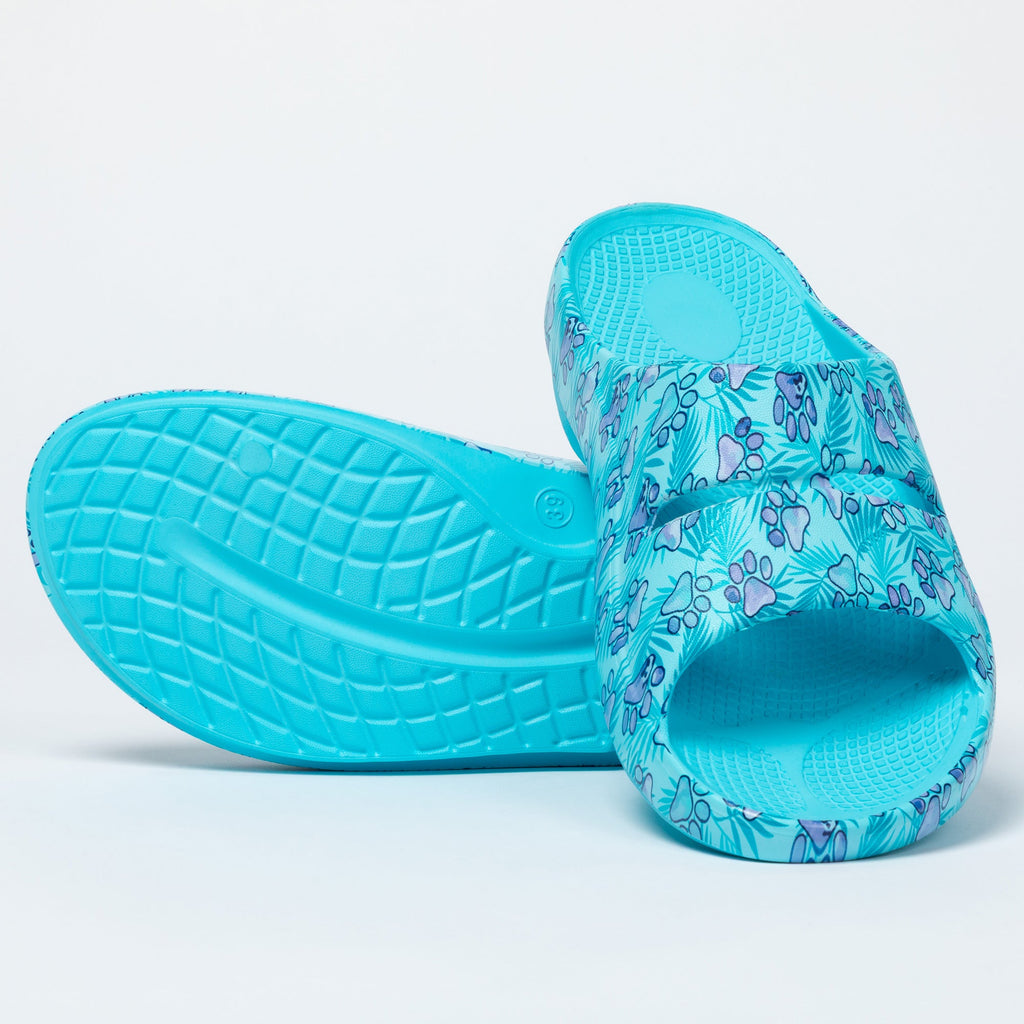 Paw Print Recovery Shock-Absorbing Traction Slide Sandals
