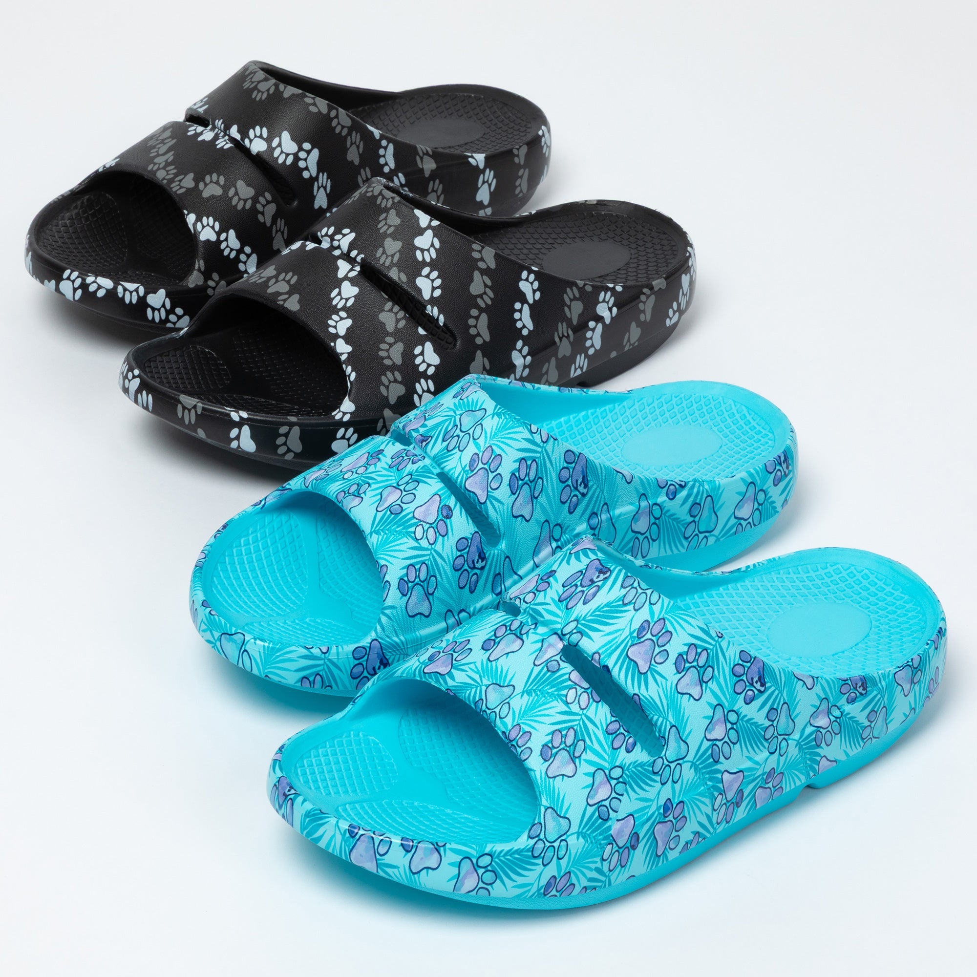 Paw Print Recovery Shock-Absorbing Traction Slide Sandals