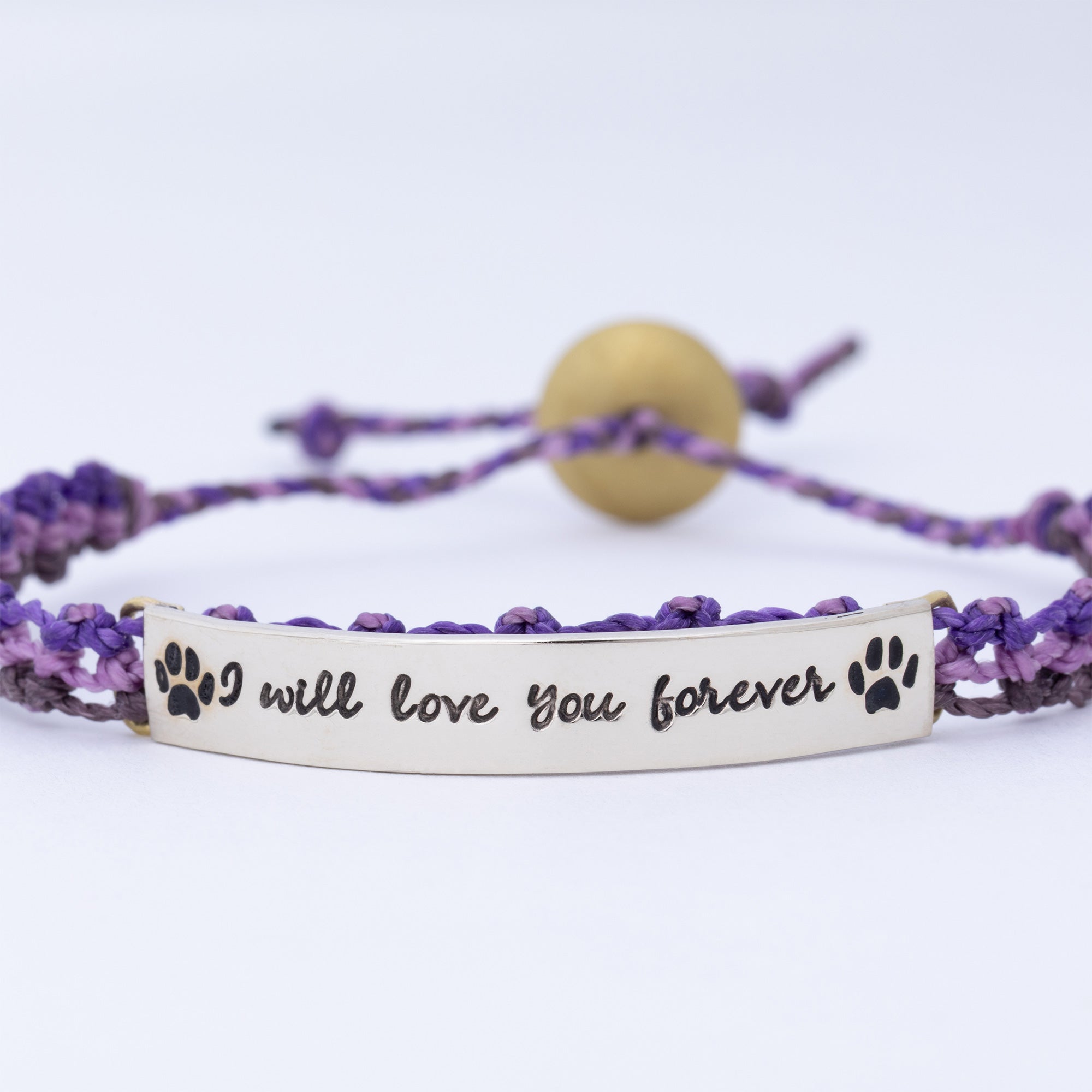 Hand Braided Paw Print Bracelet
