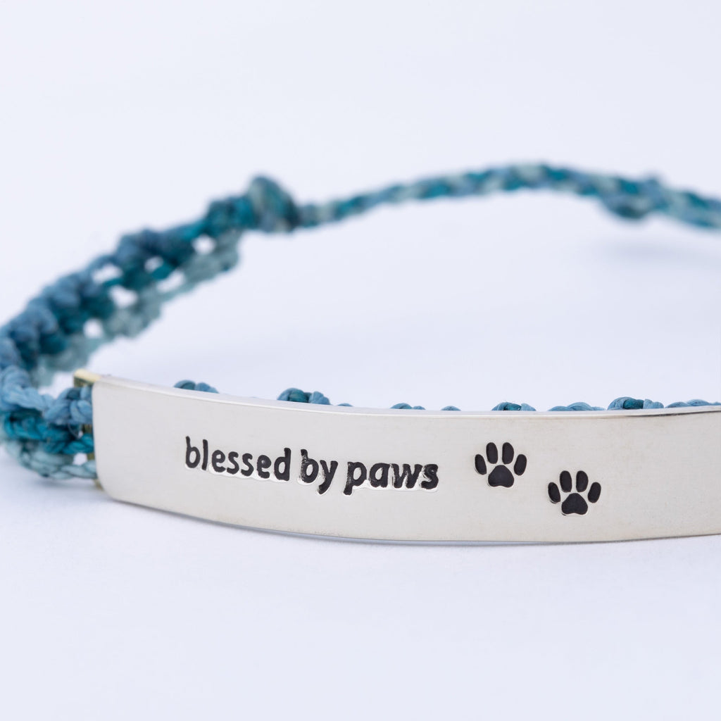 Hand Braided Paw Print Bracelet