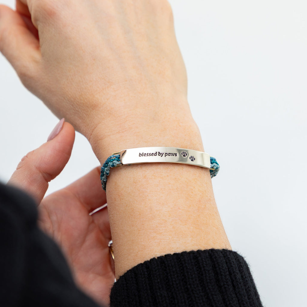 Hand Braided Paw Print Bracelet