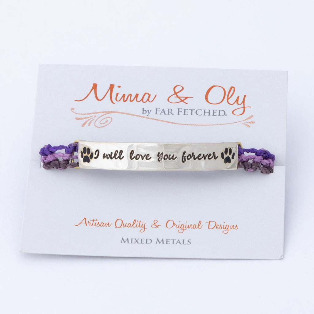 Hand Braided Paw Print Bracelet