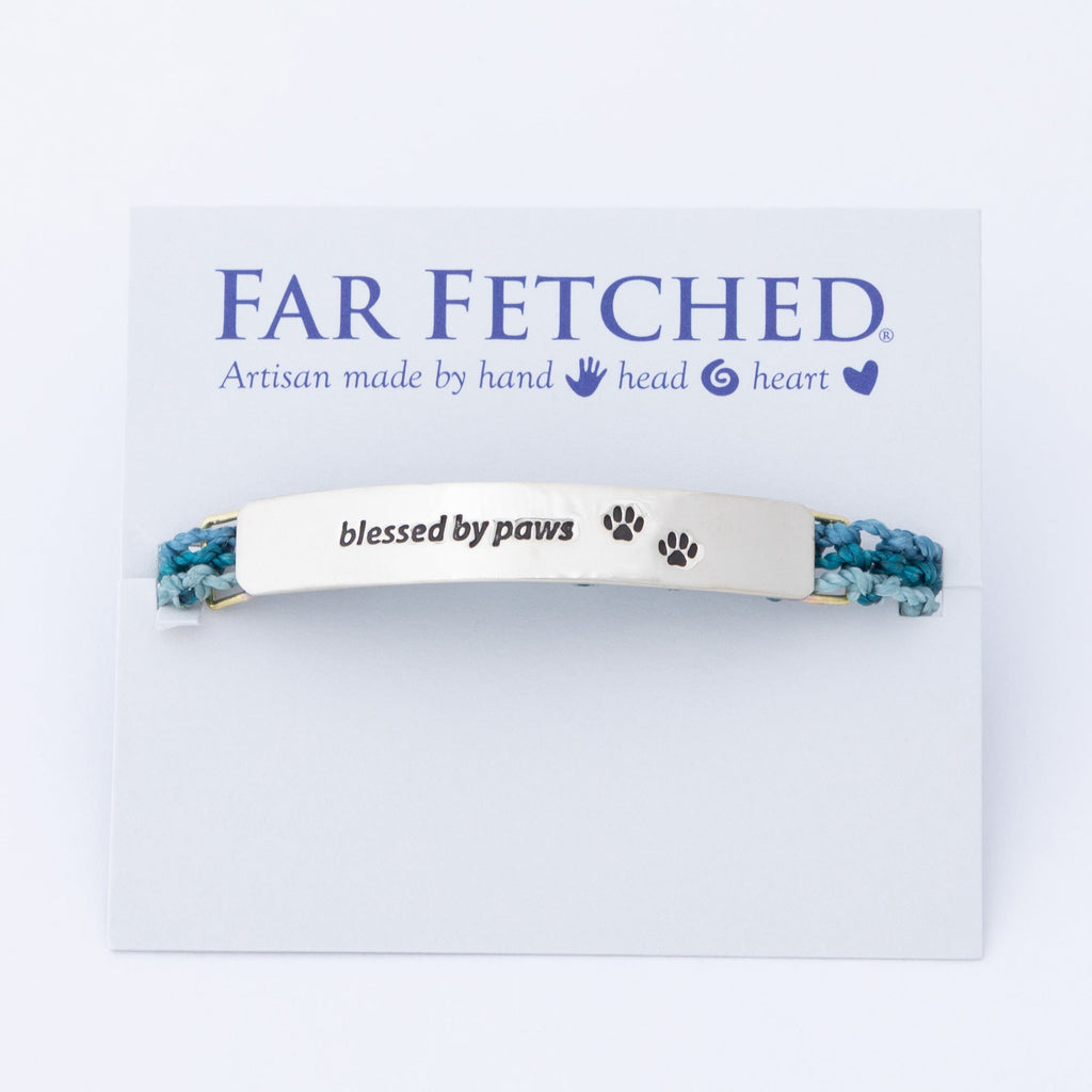 Hand Braided Paw Print Bracelet