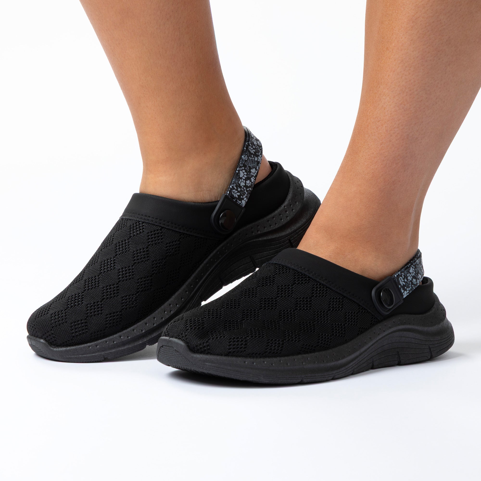 Paw Flexible Knitted Slip-On Clogs with Convertible Strap