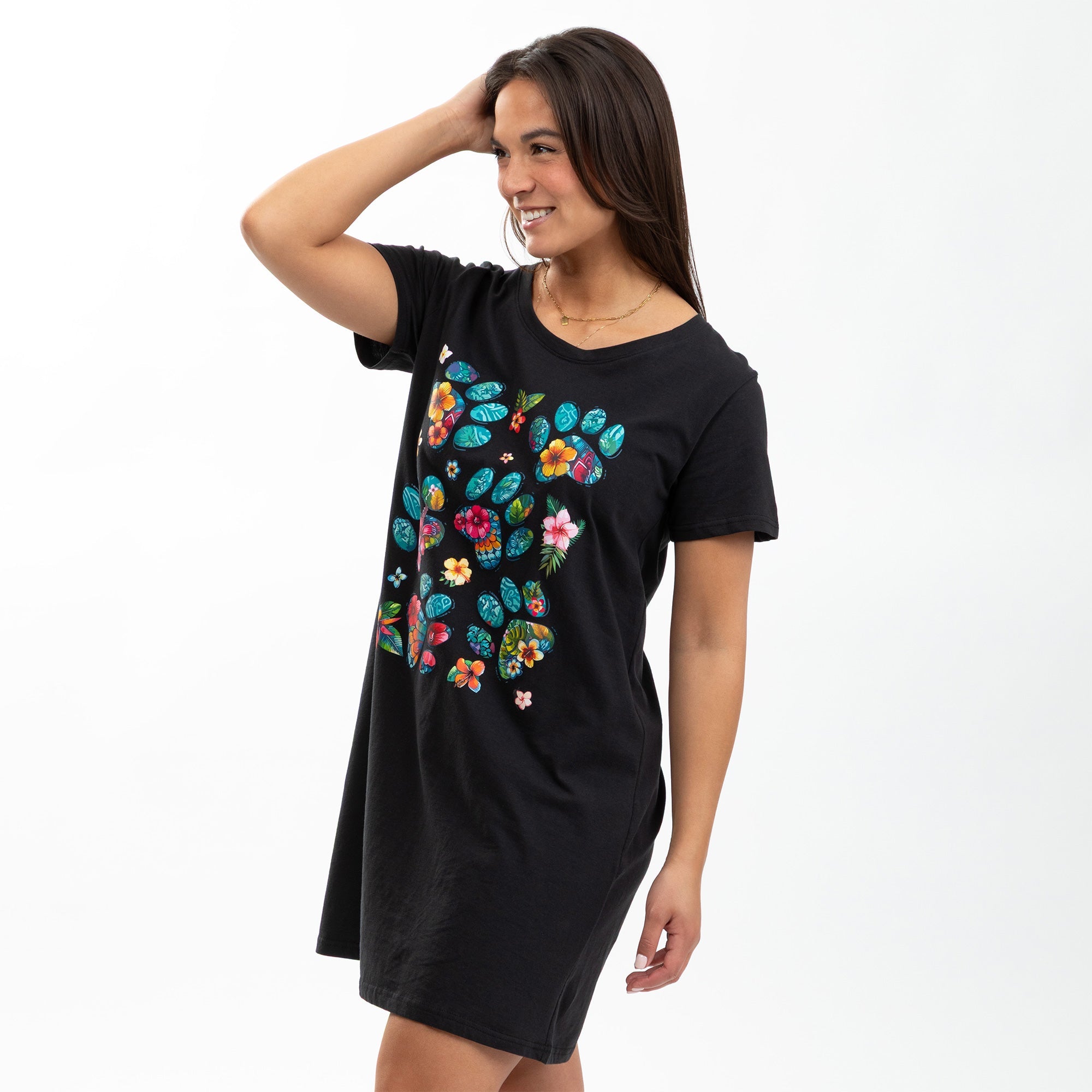 Tropical Paw 100% Cotton Short Sleeve Nightgown
